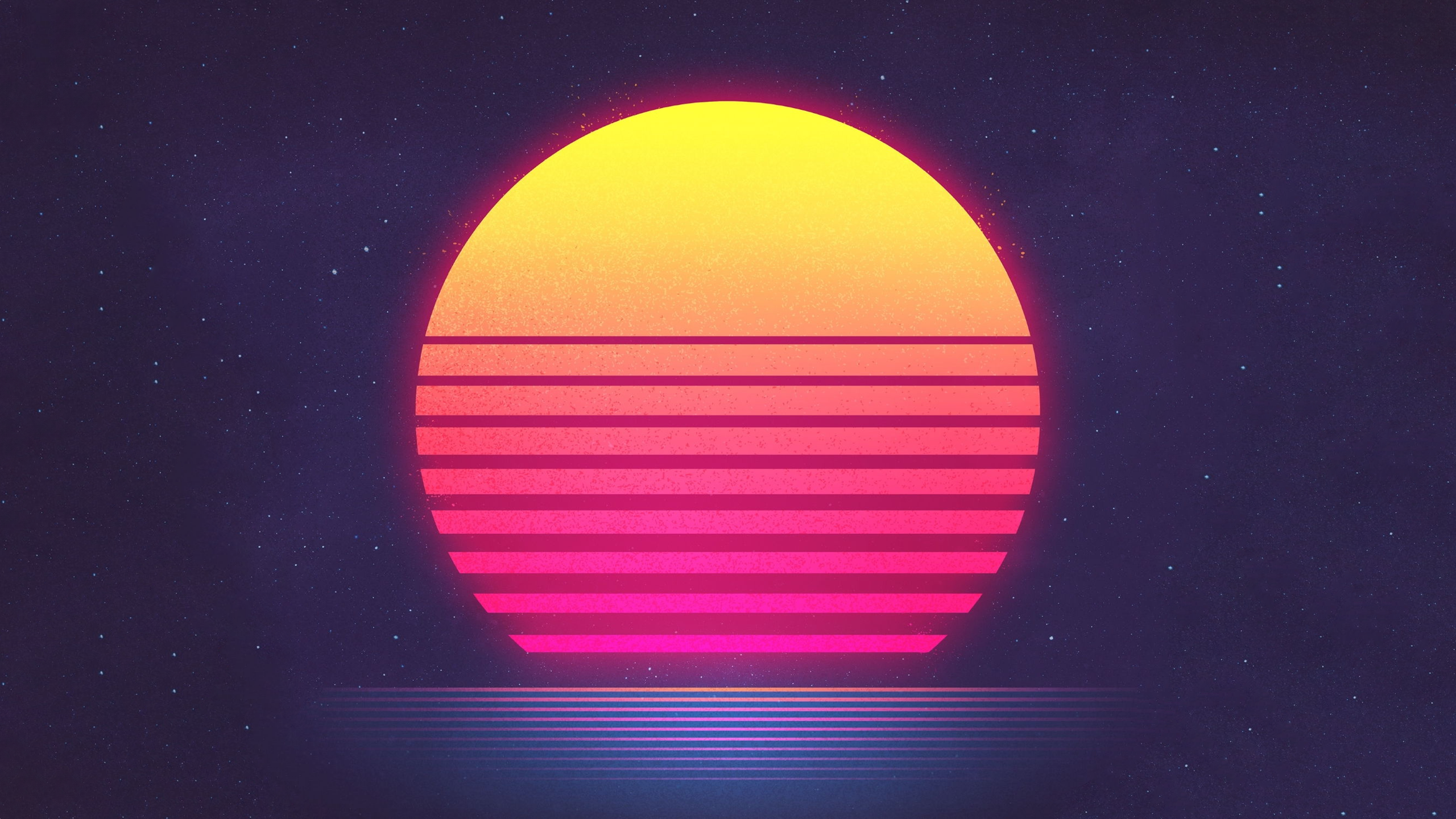 New Retro Wave, synthwave, digital art, artwork, neon, Sun, HD Wallpaper