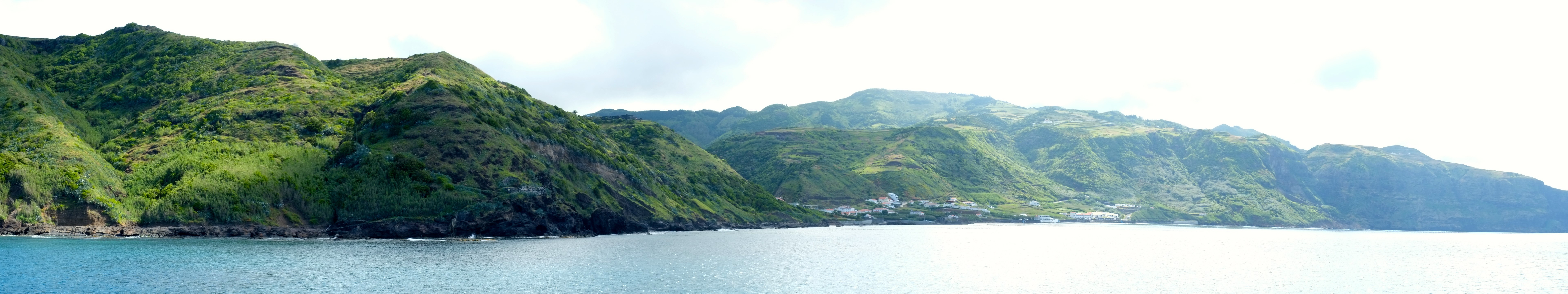 mountains, water, shore, HD Wallpaper