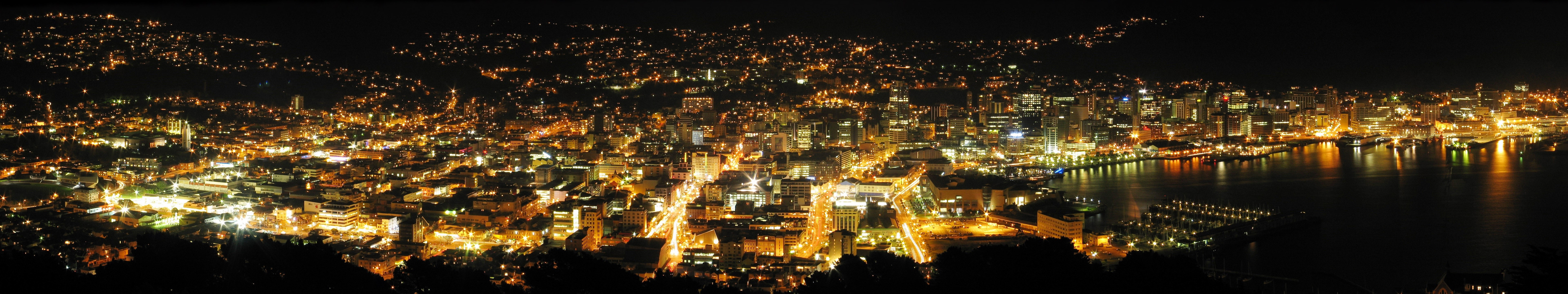 night, cityscape, Wellington, HD Wallpaper
