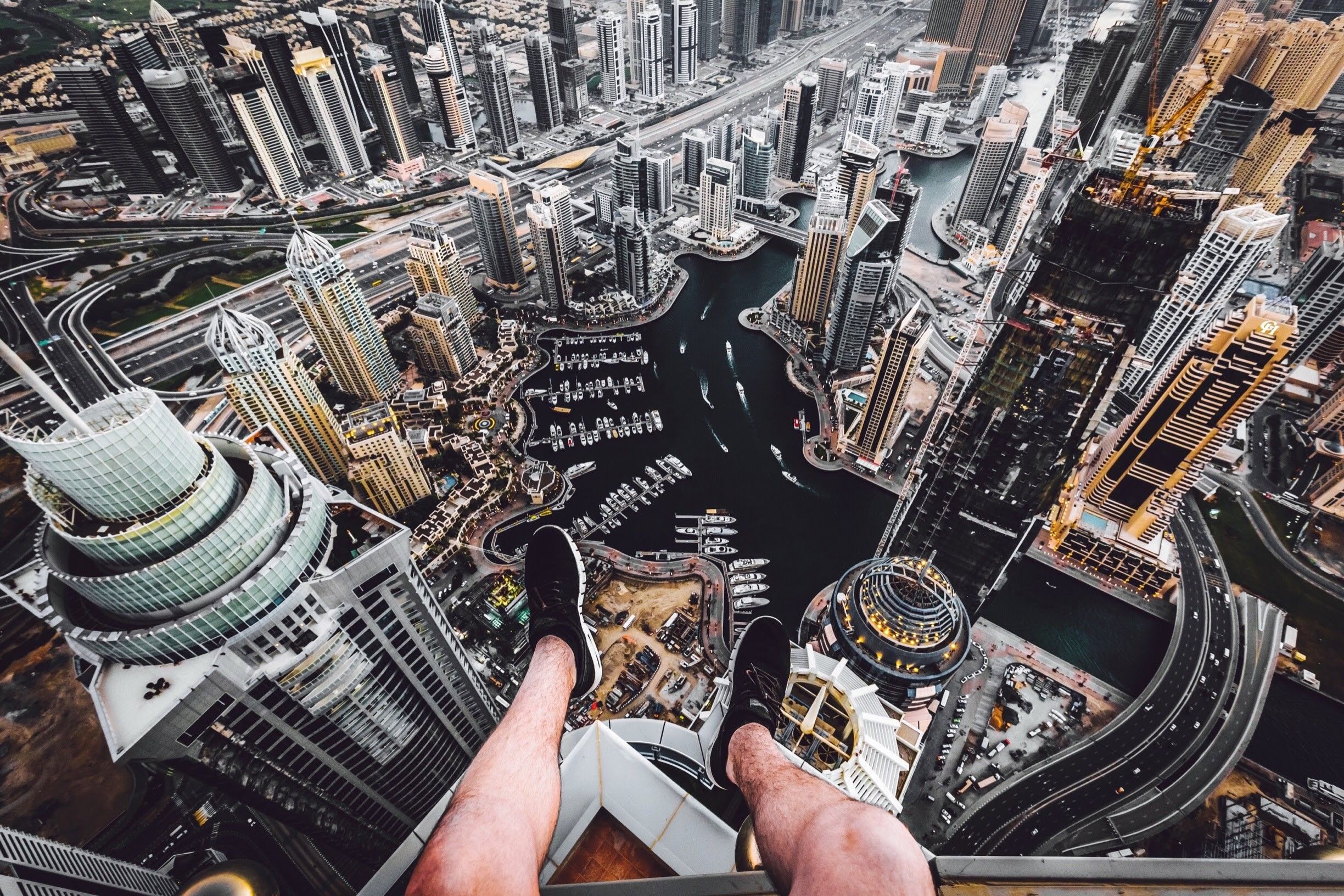 rooftopping, aerial view, cityscape, HD Wallpaper