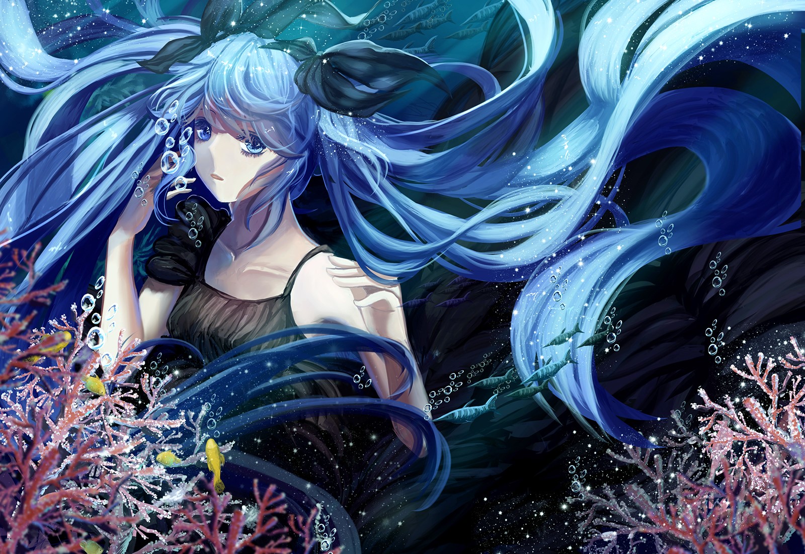 Vocaloid, Hatsune Miku, anime girls, blue eyes, long hair, anime, HD Wallpaper