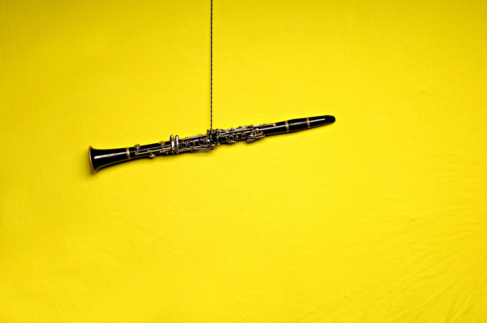 yellow background, musical instrument, minimalism, yellow, HD Wallpaper