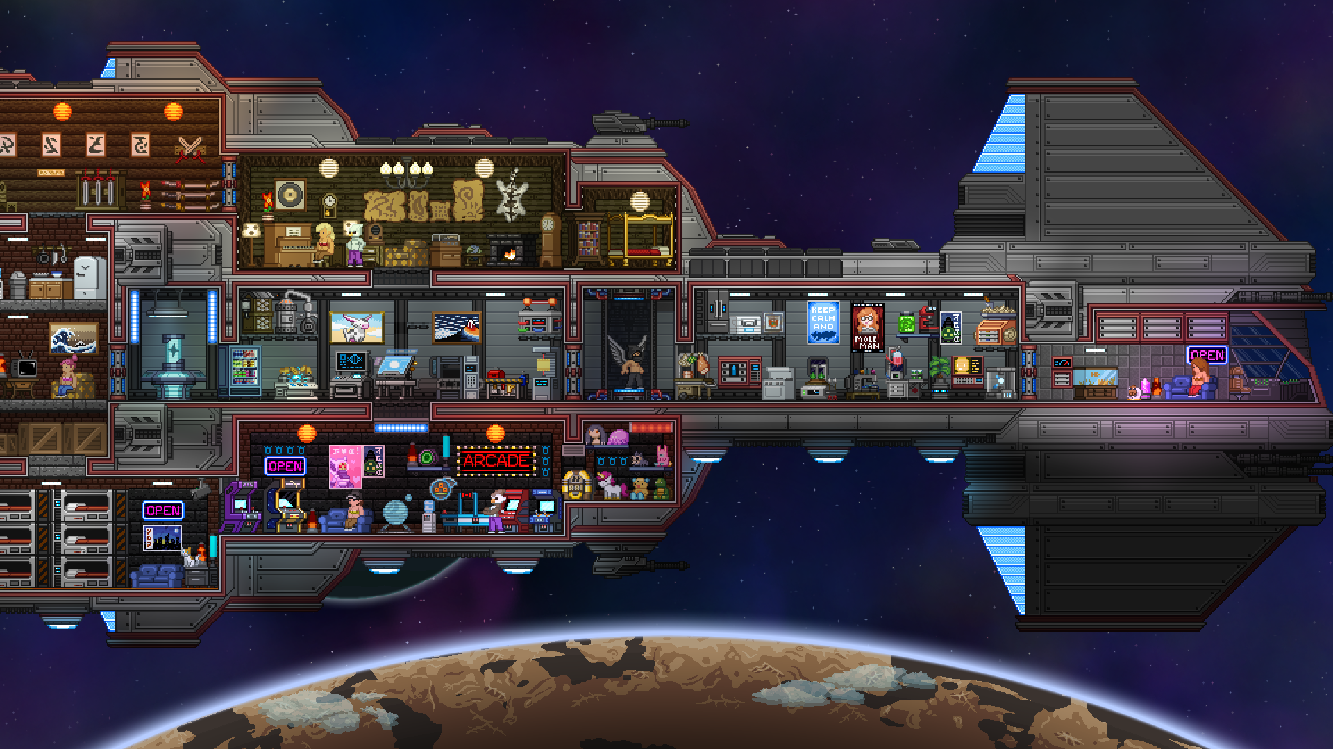 Starbound, ship, spaceship, space, HD Wallpaper