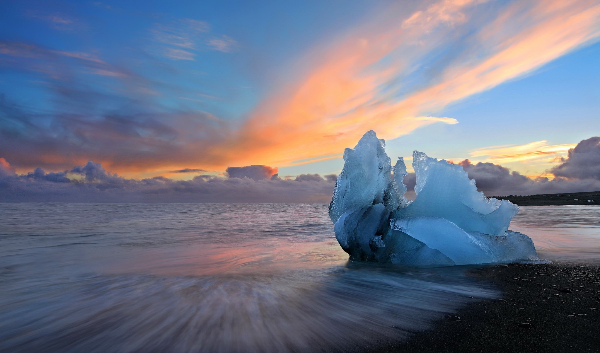 ice, sky, nature, HD Wallpaper
