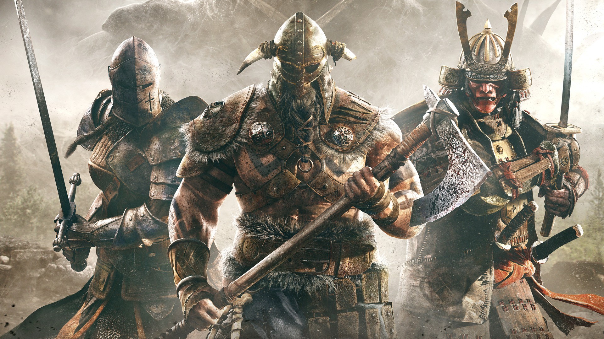 video games, For Honor, knight, samurai, viking, HD Wallpaper