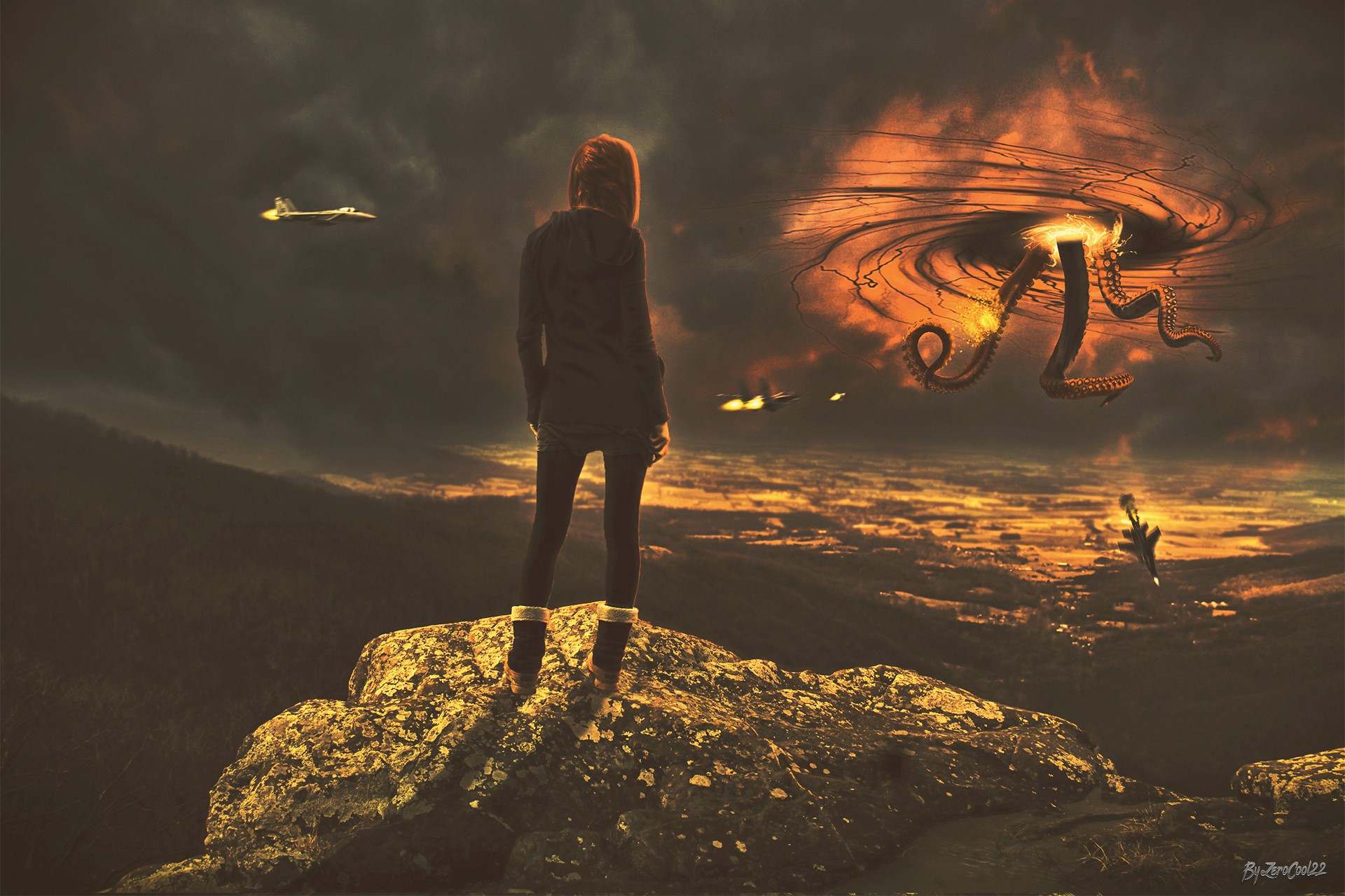 The Mist, photo manipulation, digital art, sky, HD Wallpaper