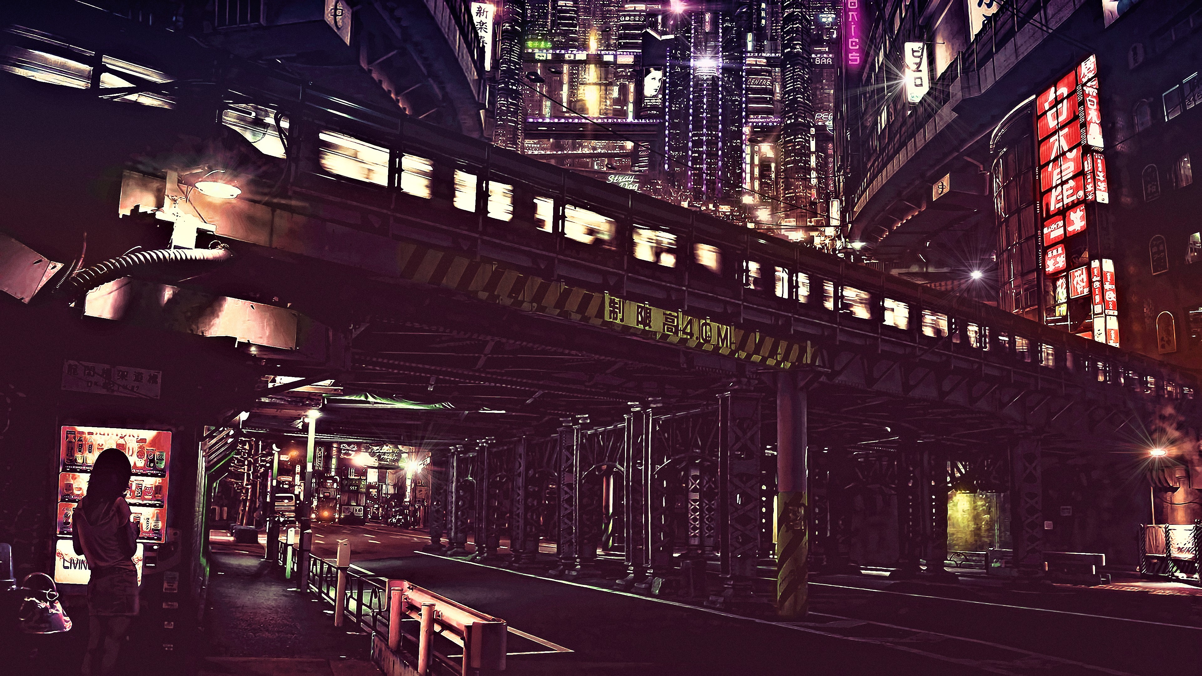 fantasy art, night, fan art, artwork, cityscape, cyberpunk, HD Wallpaper