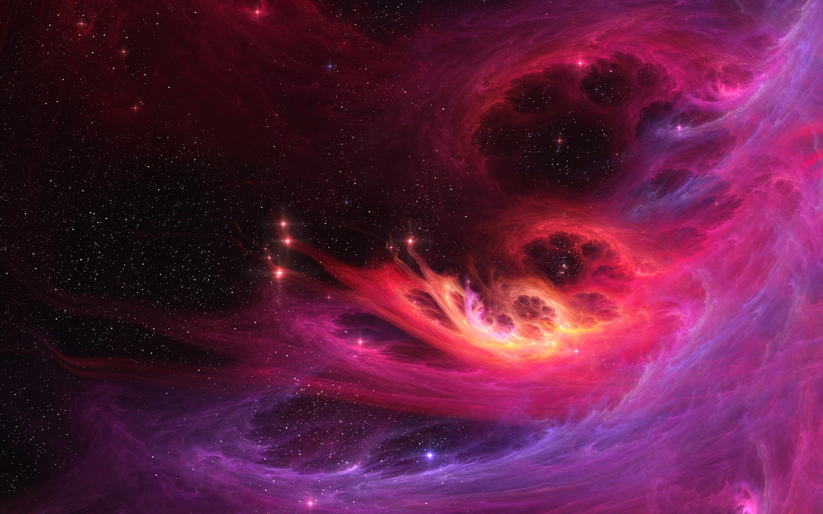 space, stars, colorful, digital art, 3D, HD Wallpaper