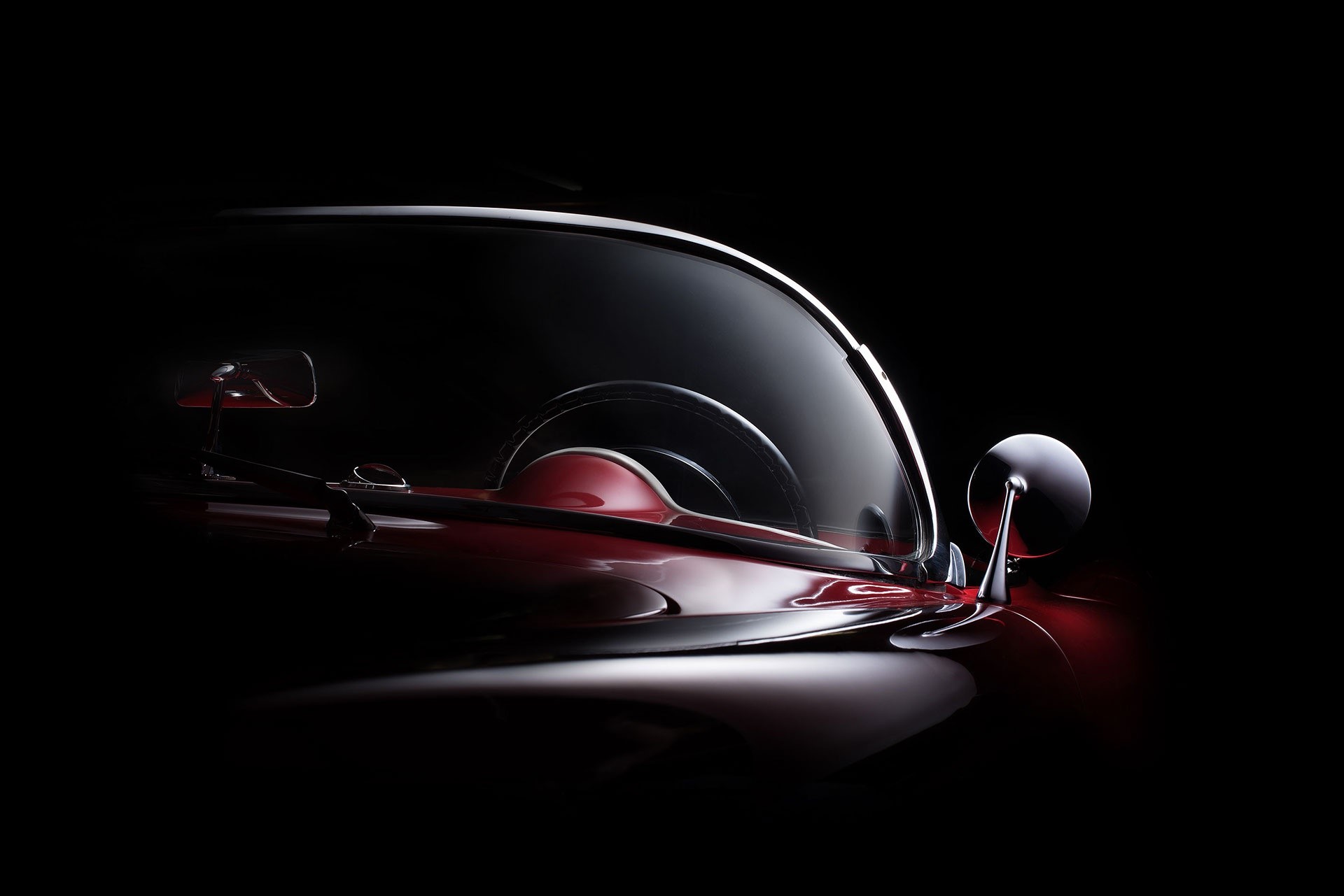 1954 (Year), dark, red cars, car, vehicle, Corvette, HD Wallpaper