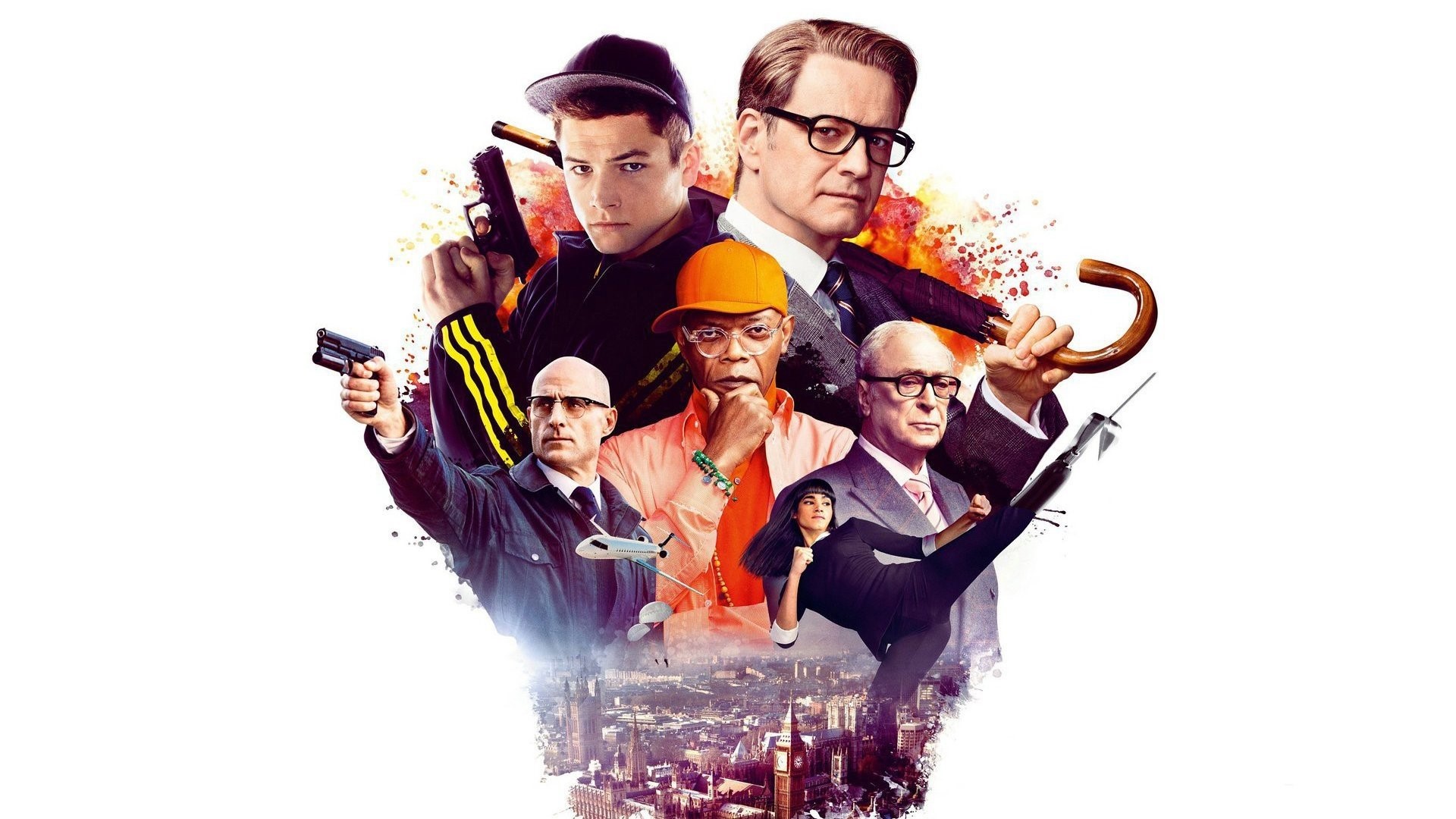 Kingsman, movie poster, movies, Samuel L. Jackson, Colin Firth, Mark Strong, Sofia Boutella, Taron Egerton, HD Wallpaper