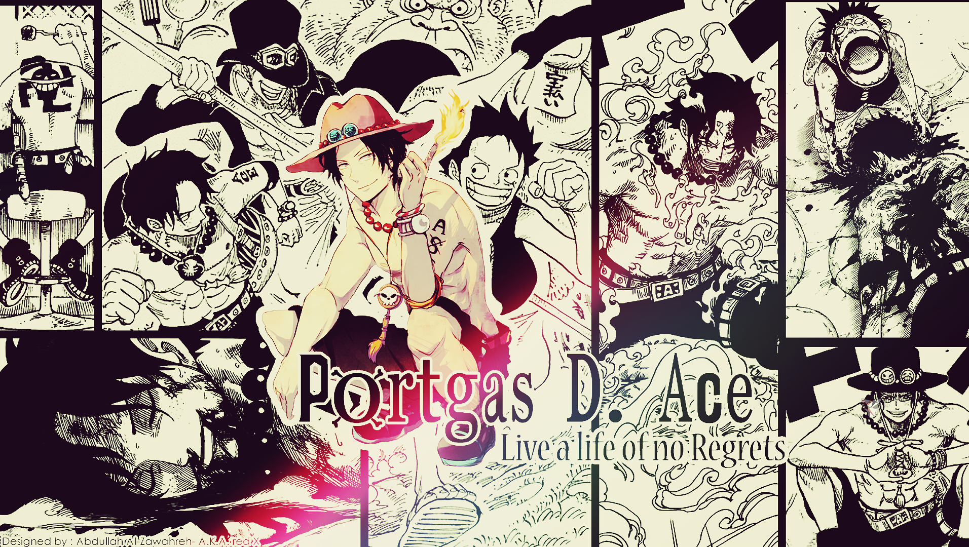anime, One Piece, anime boys, hat, Portgas D. Ace, HD Wallpaper