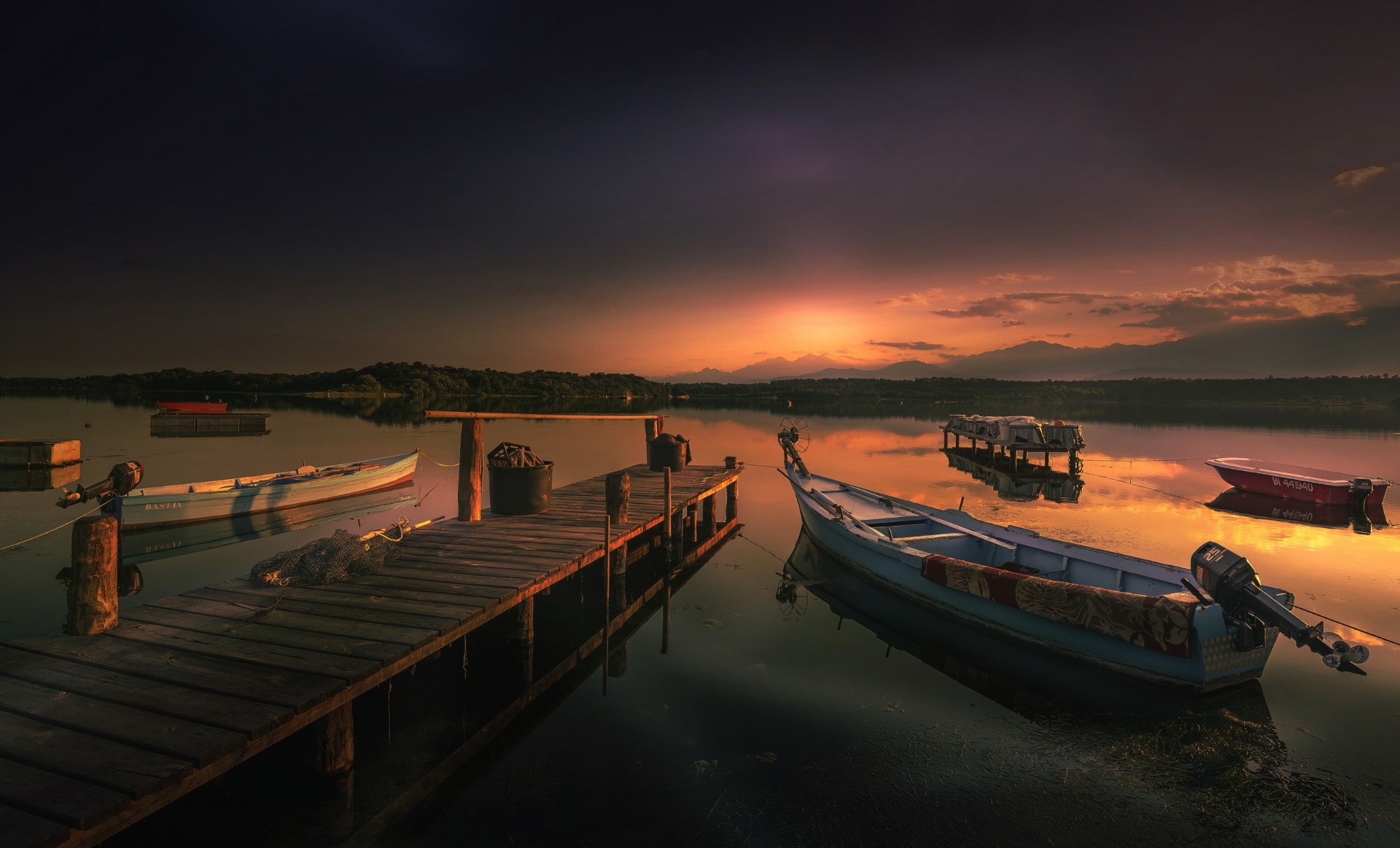 boat, water, pier, nature, sky, HD Wallpaper