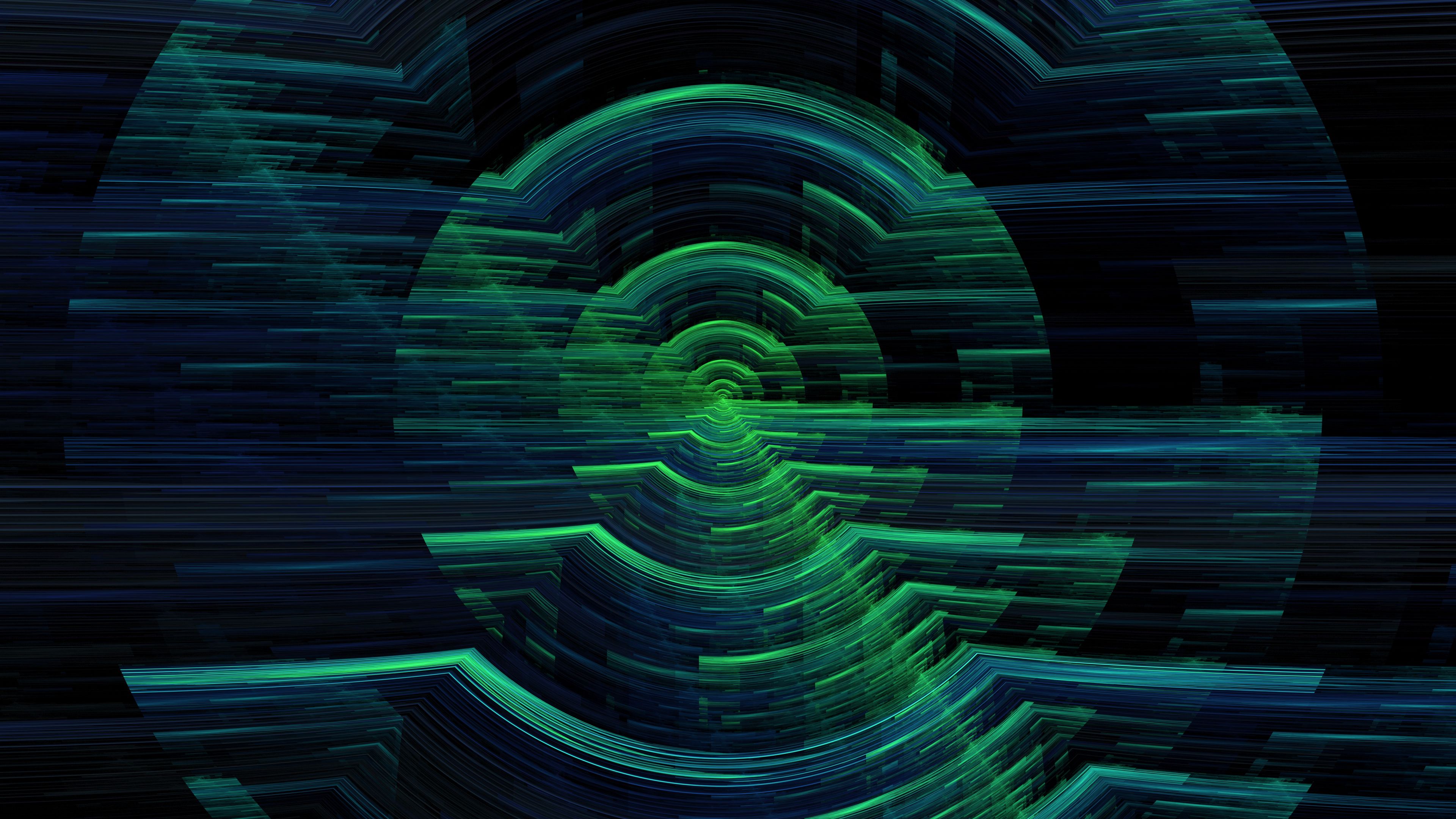 hologram, circles, glitch, interference, digital, 4k, HD Wallpaper