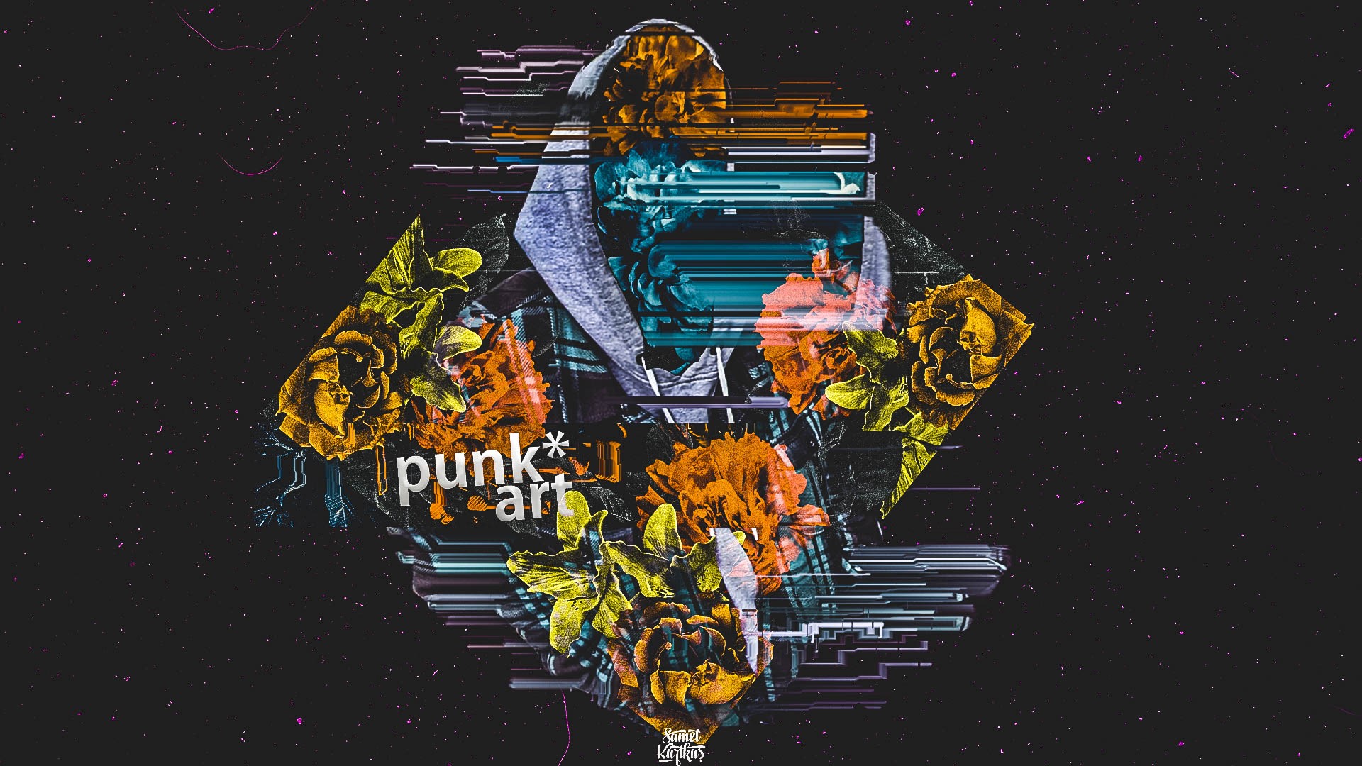 rose, glitch art, digital art, melankolia, HD Wallpaper