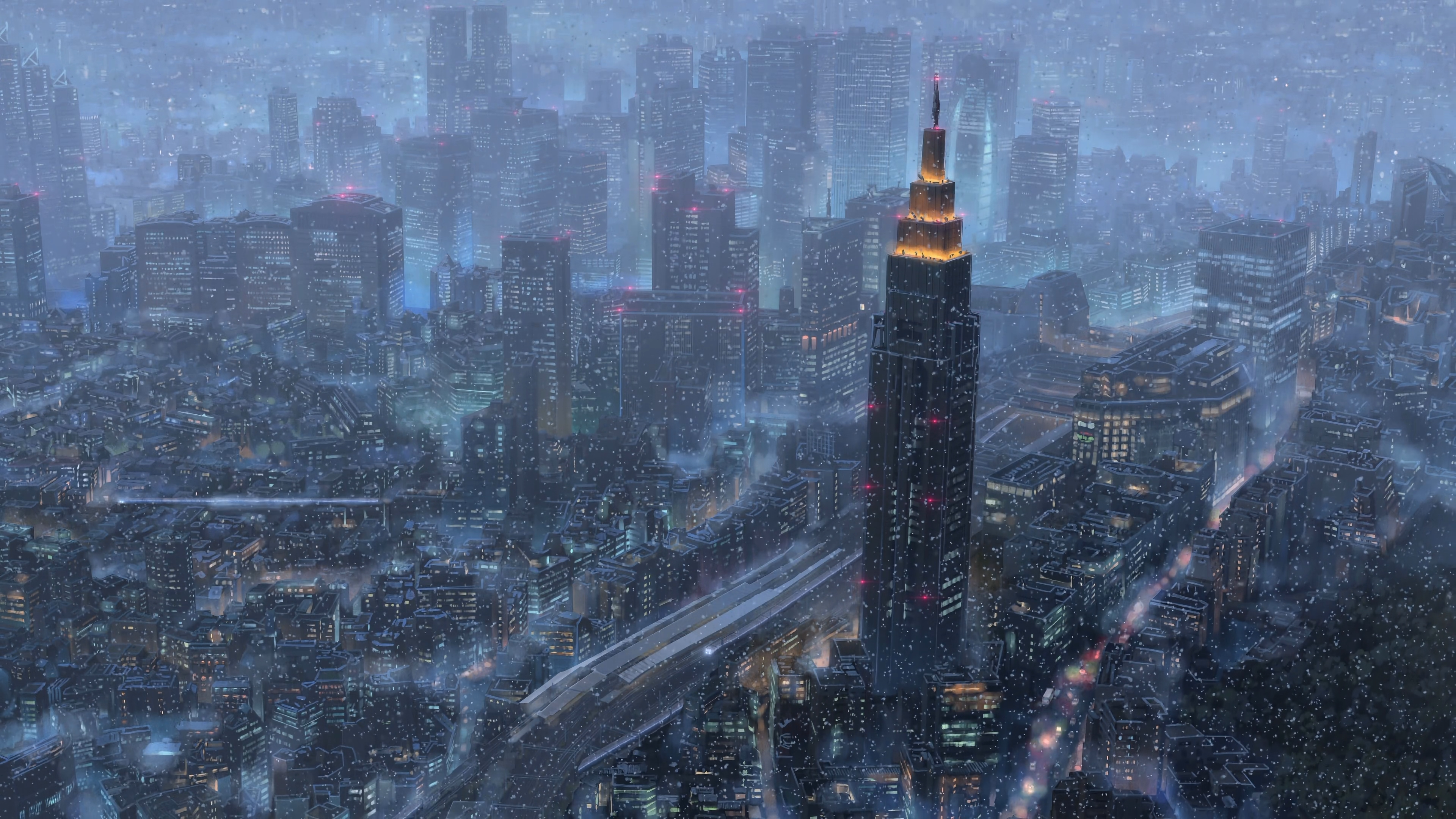 Makoto Shinkai, Kimi no Na Wa, cityscape, HD Wallpaper