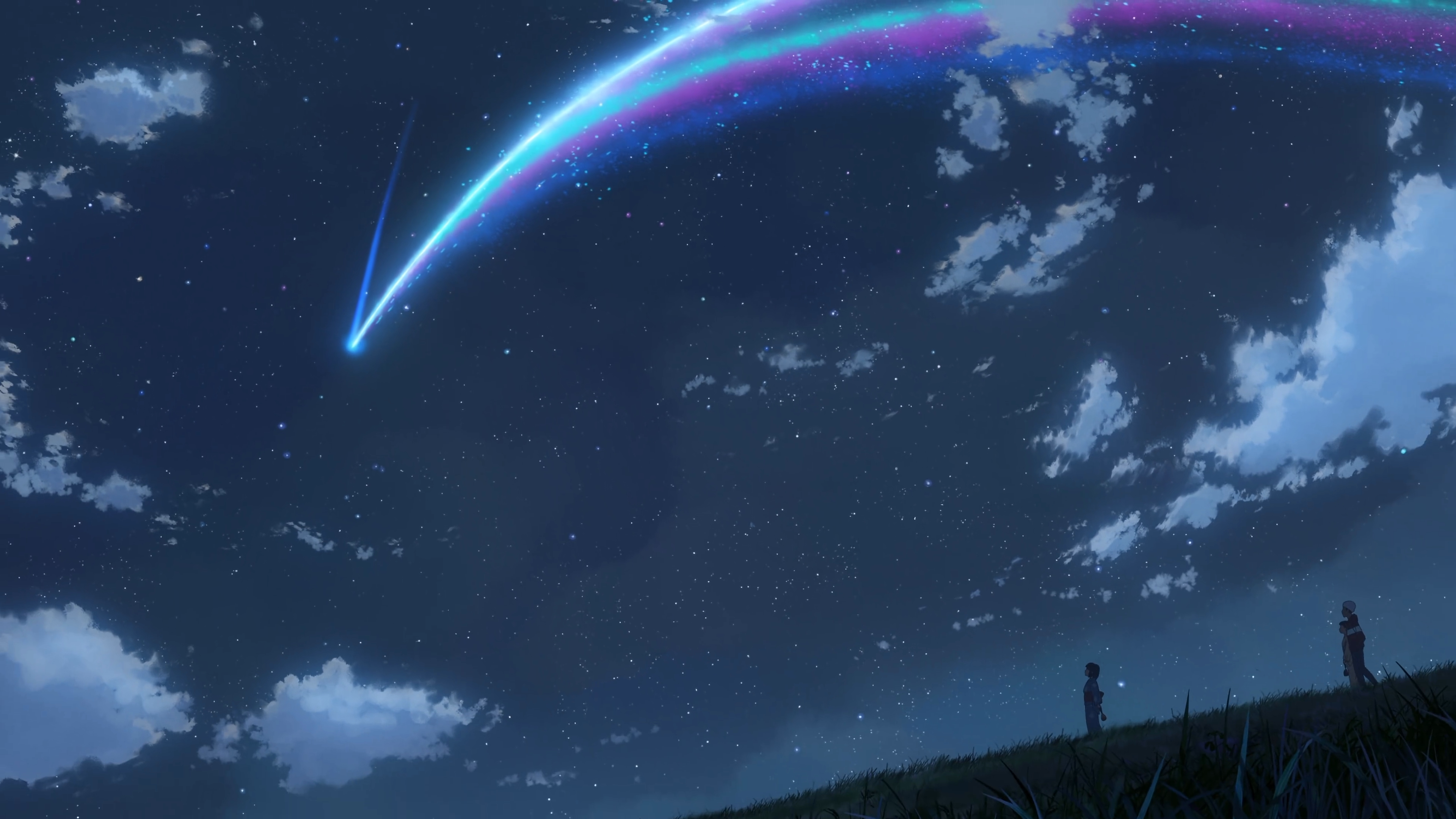 Makoto Shinkai, Kimi no Na Wa, anime, sky, stars, HD Wallpaper
