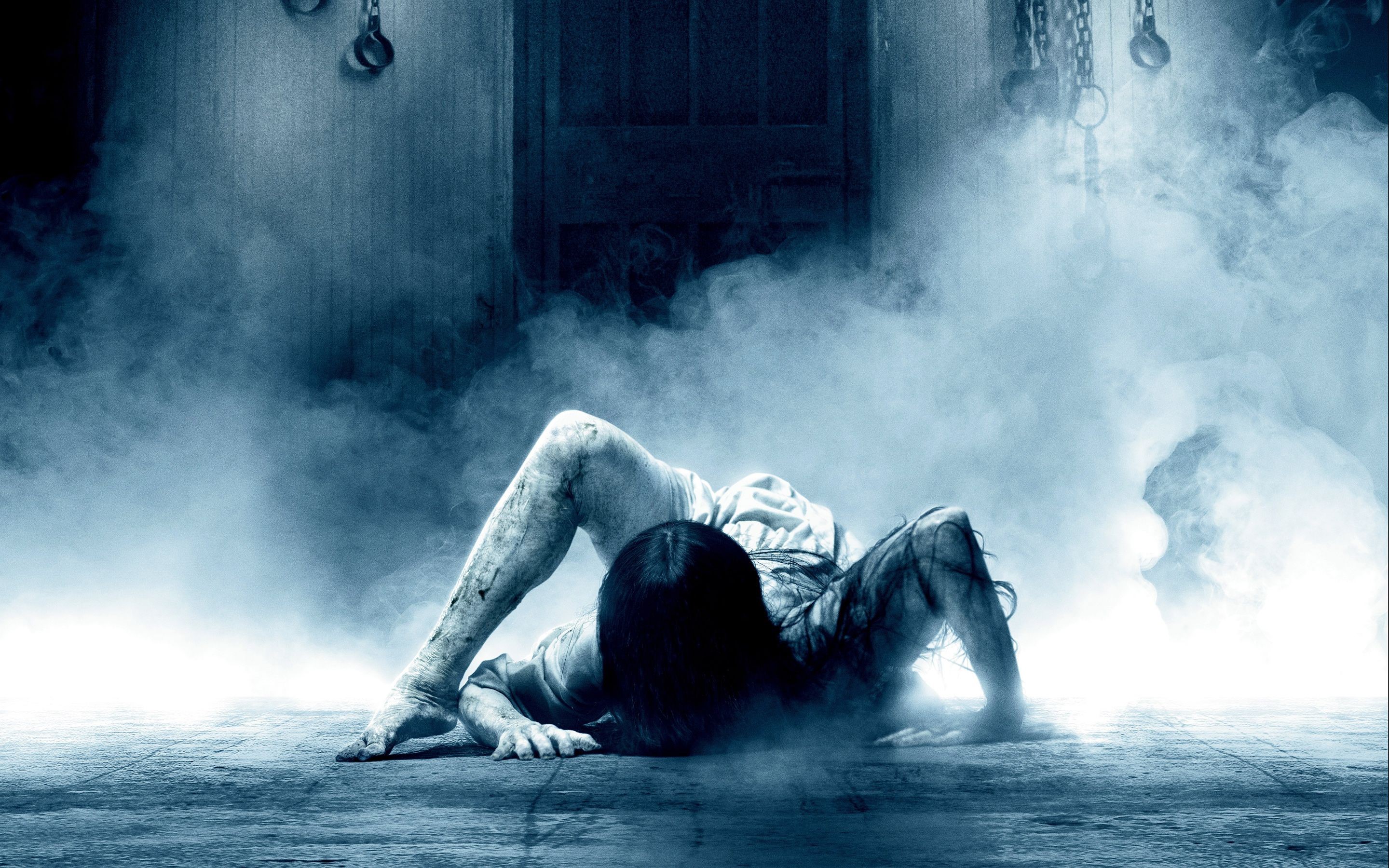 ghost, women, horror, movies, flexible, contortionists, blue, smoke, indoors, HD Wallpaper