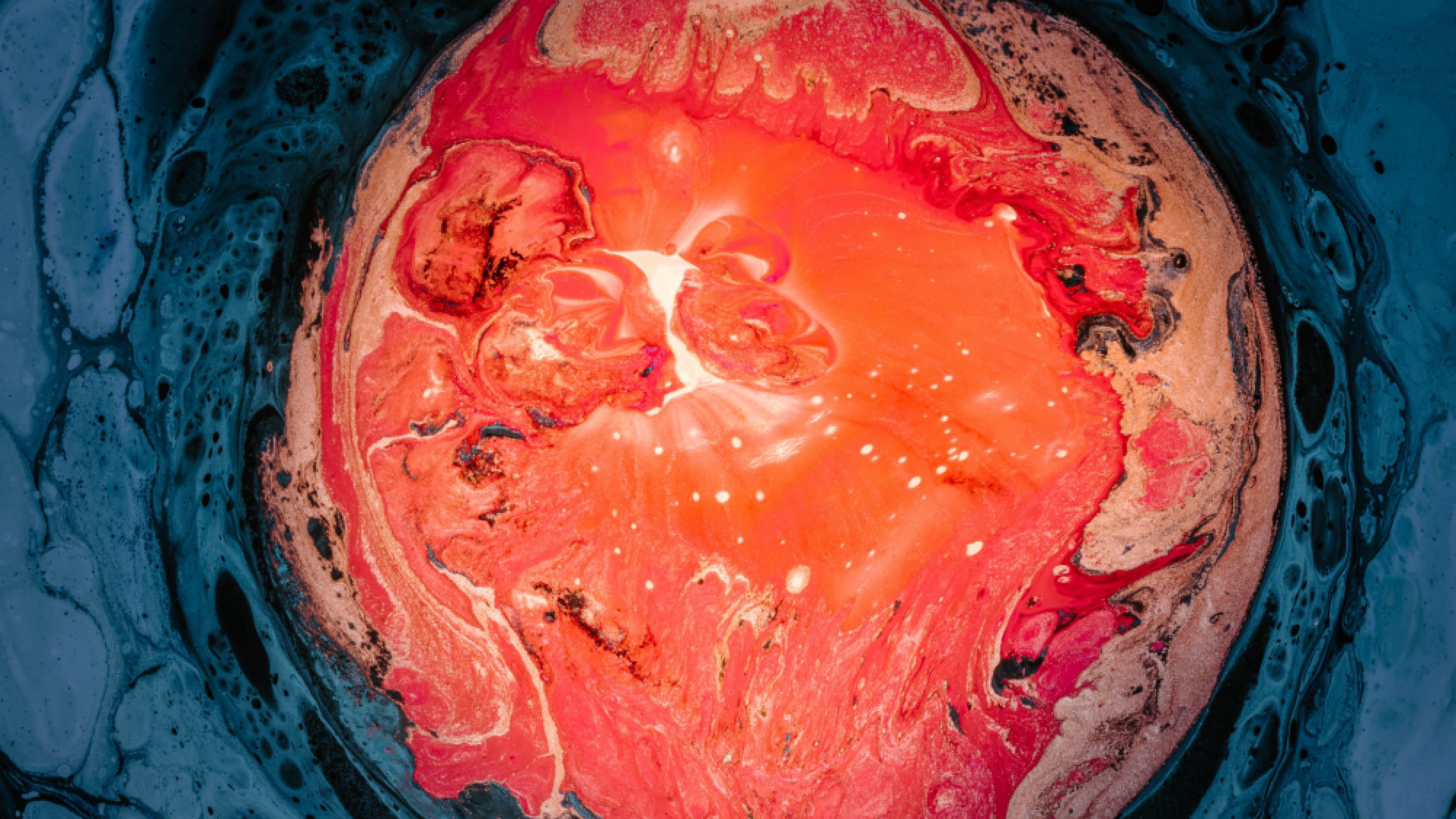 paint, colorful, mixing, stains, bubbles, liquid, 4k, HD Wallpaper