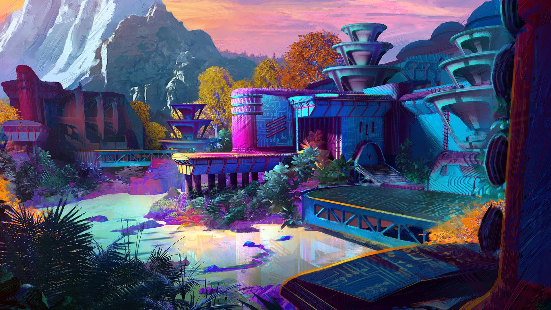 digital art, science fiction, colorful, futuristic, HD Wallpaper
