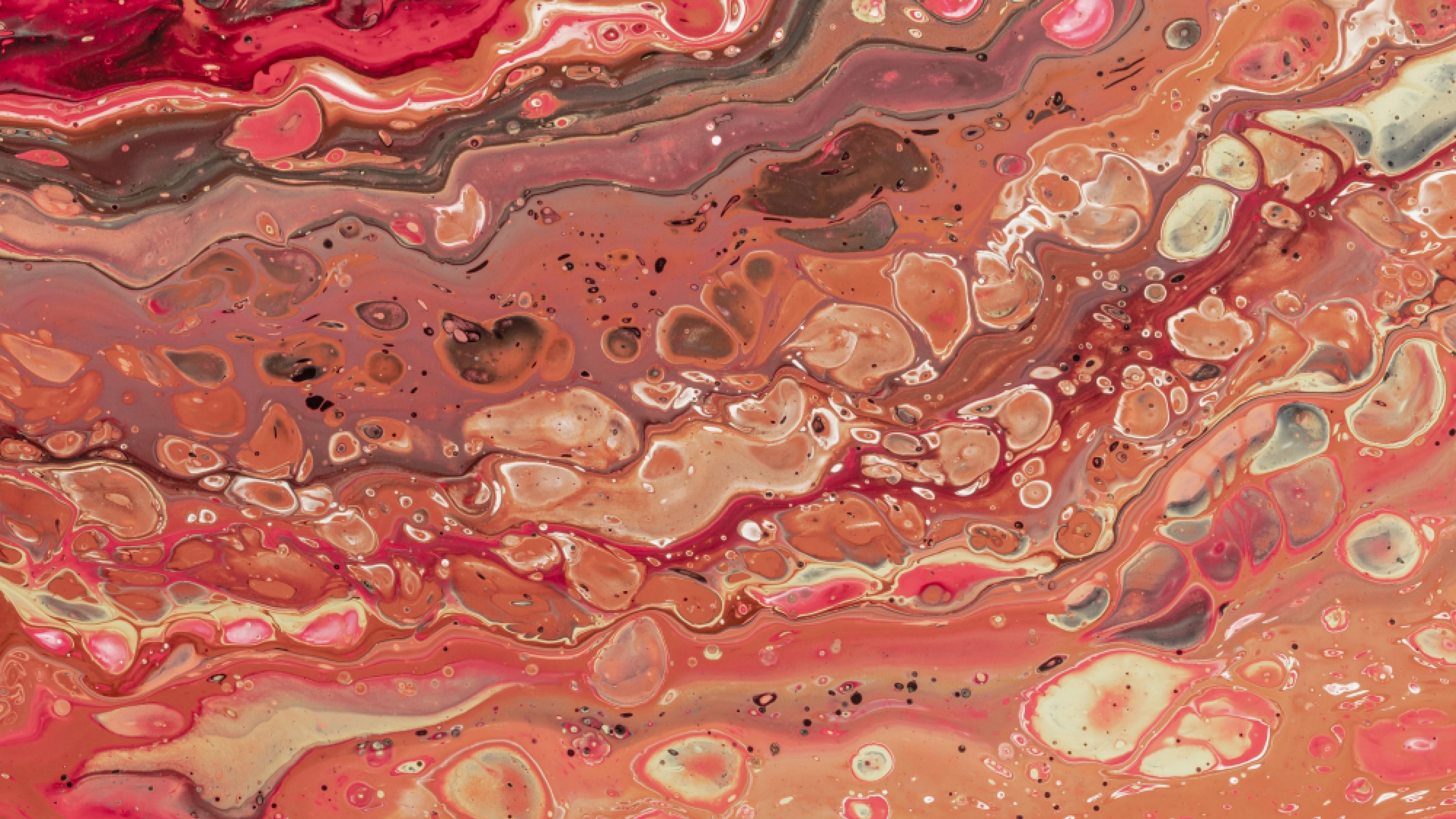 paint, stains, bubbles, blending, liquid, abstraction, 4k, HD Wallpaper