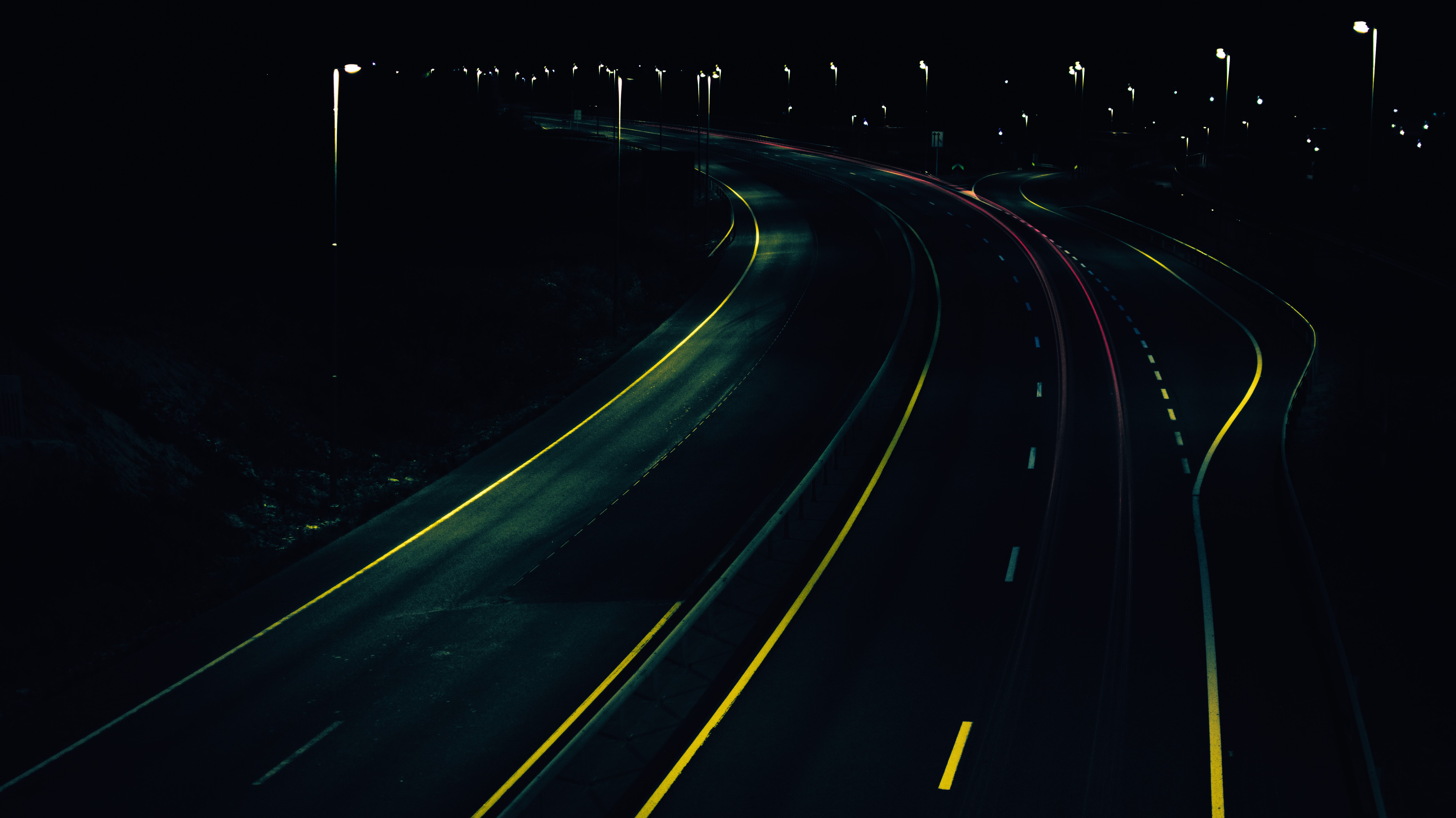 road, night, Norway, HD Wallpaper