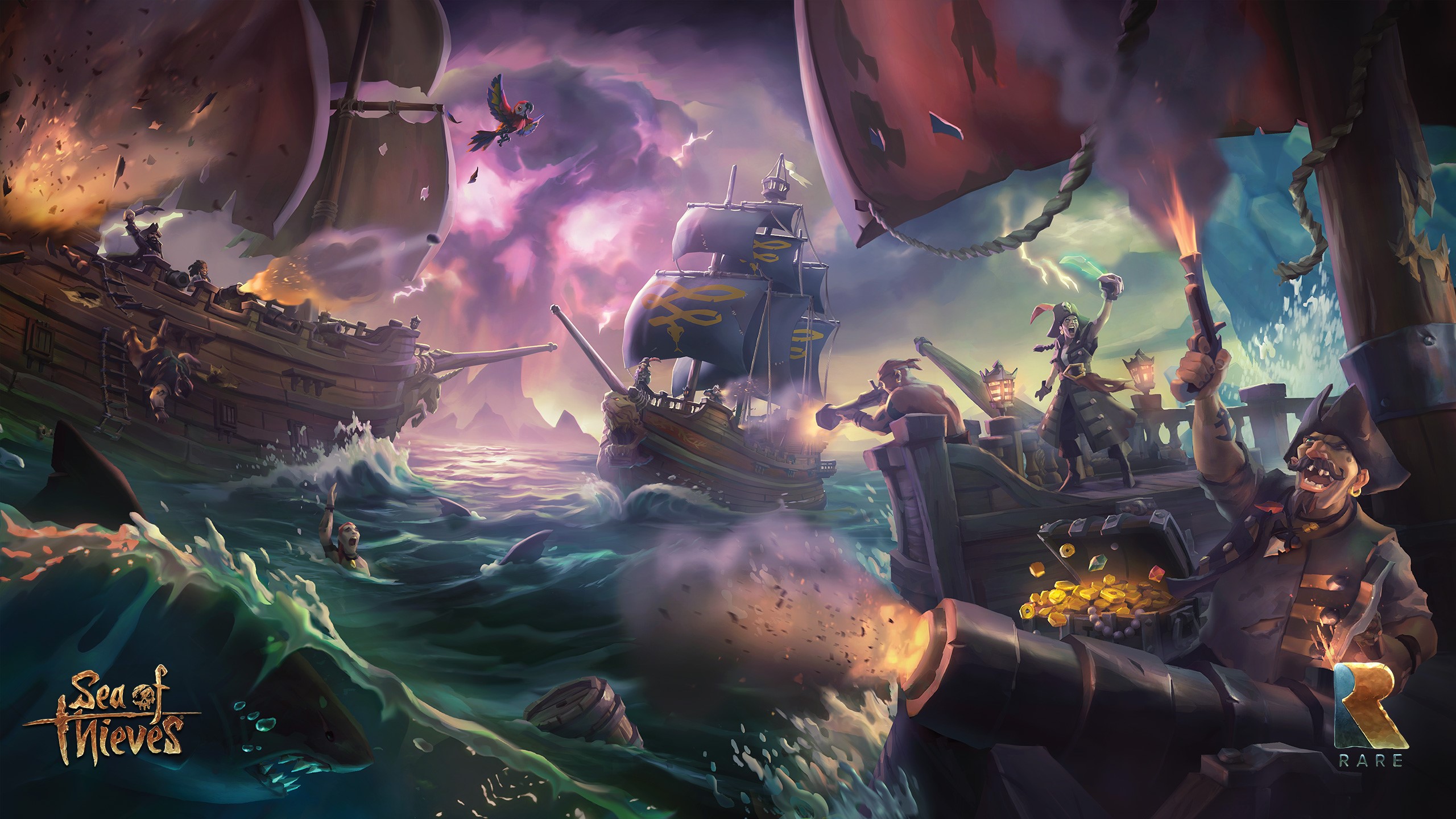 video games, Sea of Thieves, Battleship, HD Wallpaper