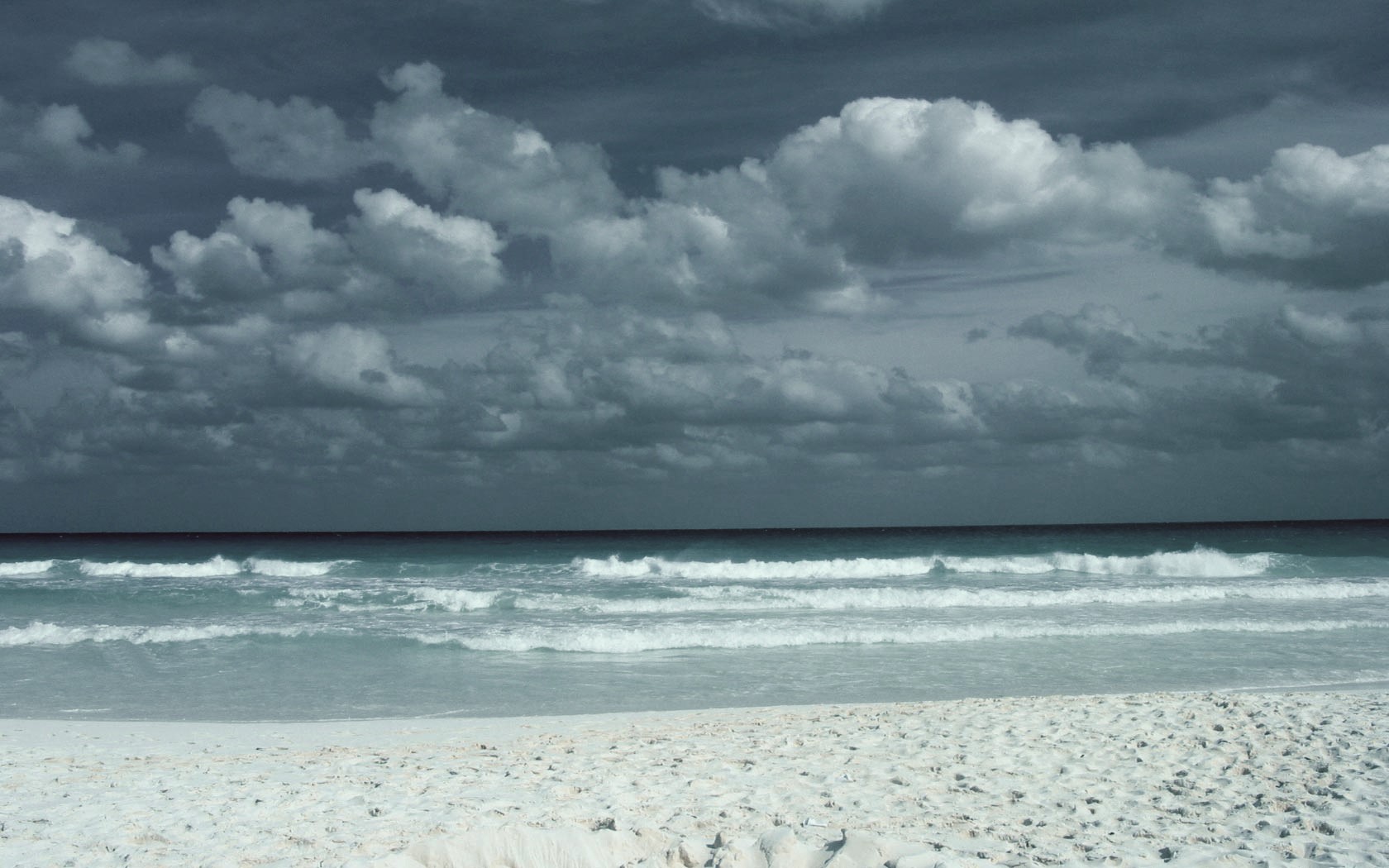 waves, beach, clouds, sand, water, HD Wallpaper