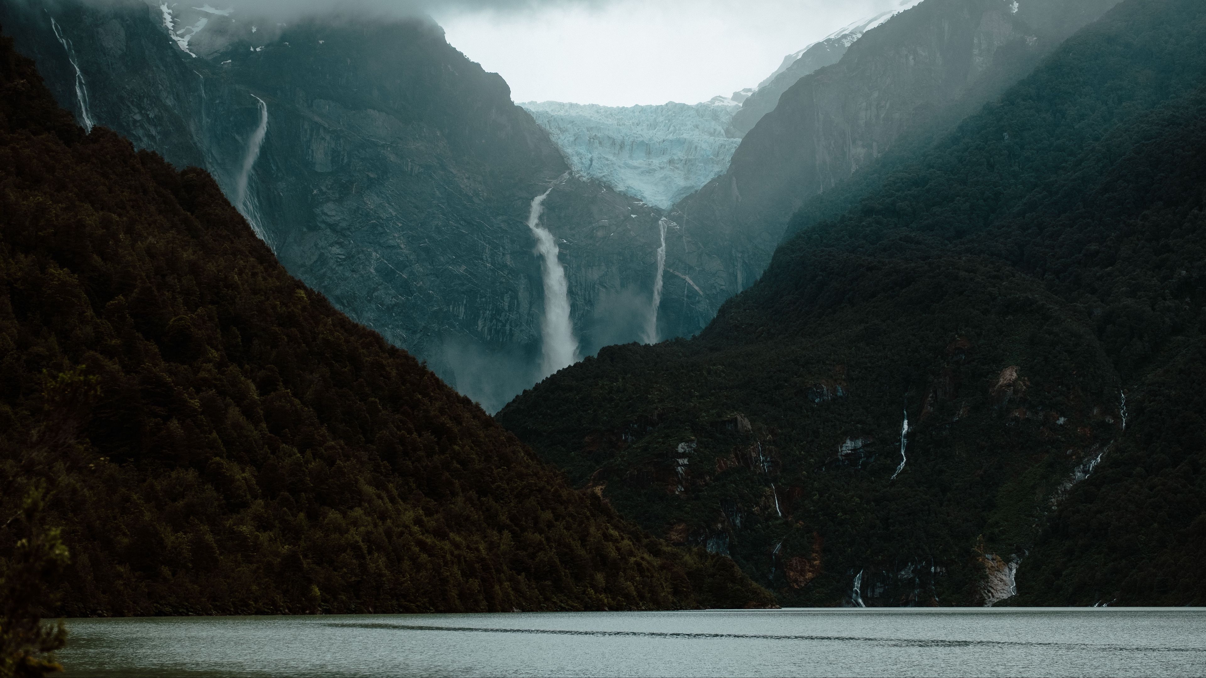 mountains, streams, shore, hilly, forest, 4k, HD Wallpaper