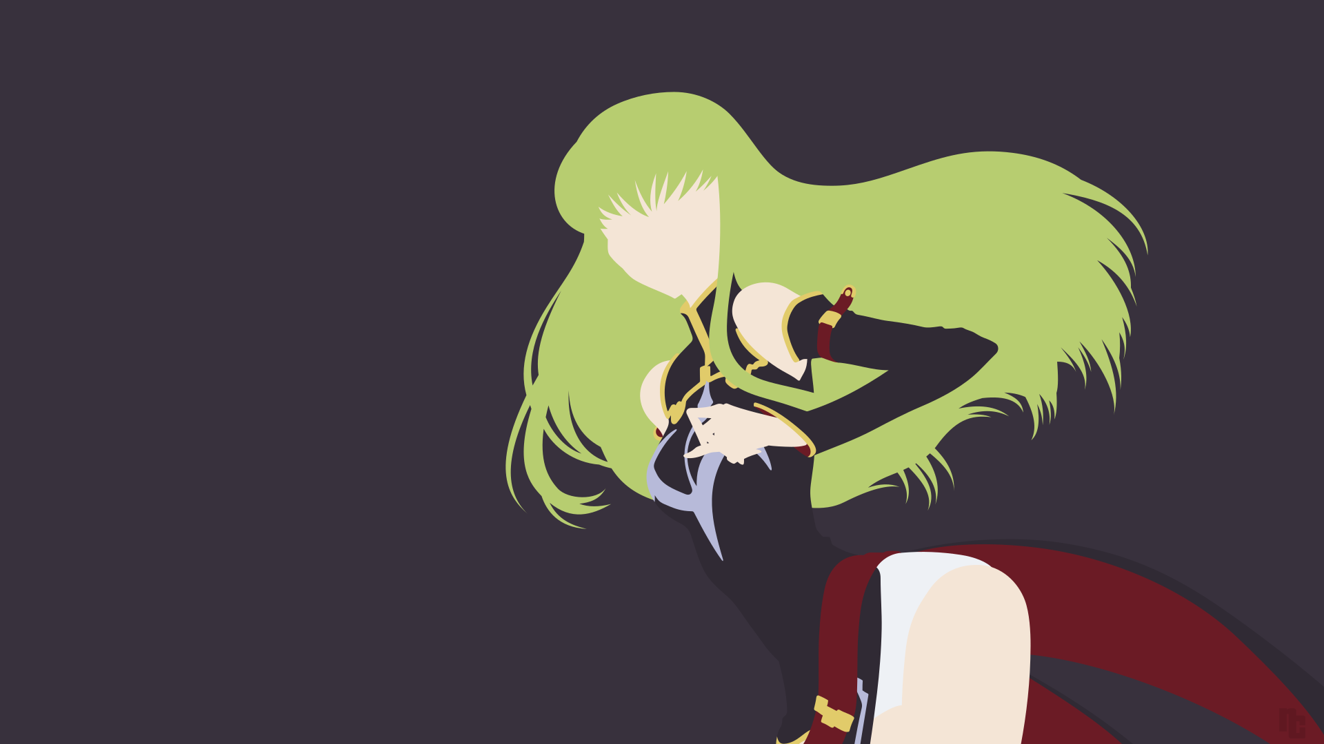 anime, Code Geass, minimalism, C.C., HD Wallpaper