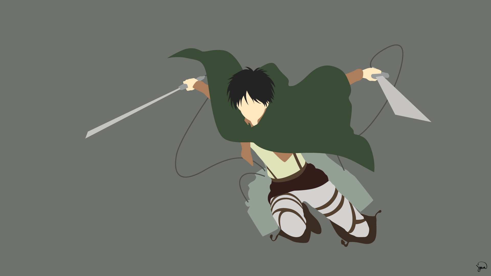anime, Shingeki no Kyojin, Eren Jeager, minimalism, HD Wallpaper