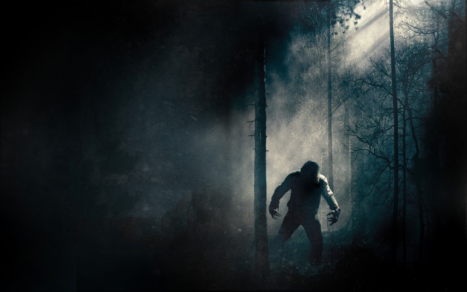 dark, wolfman, forest, creepy, horror, night, fictional creatures, mist, HD Wallpaper