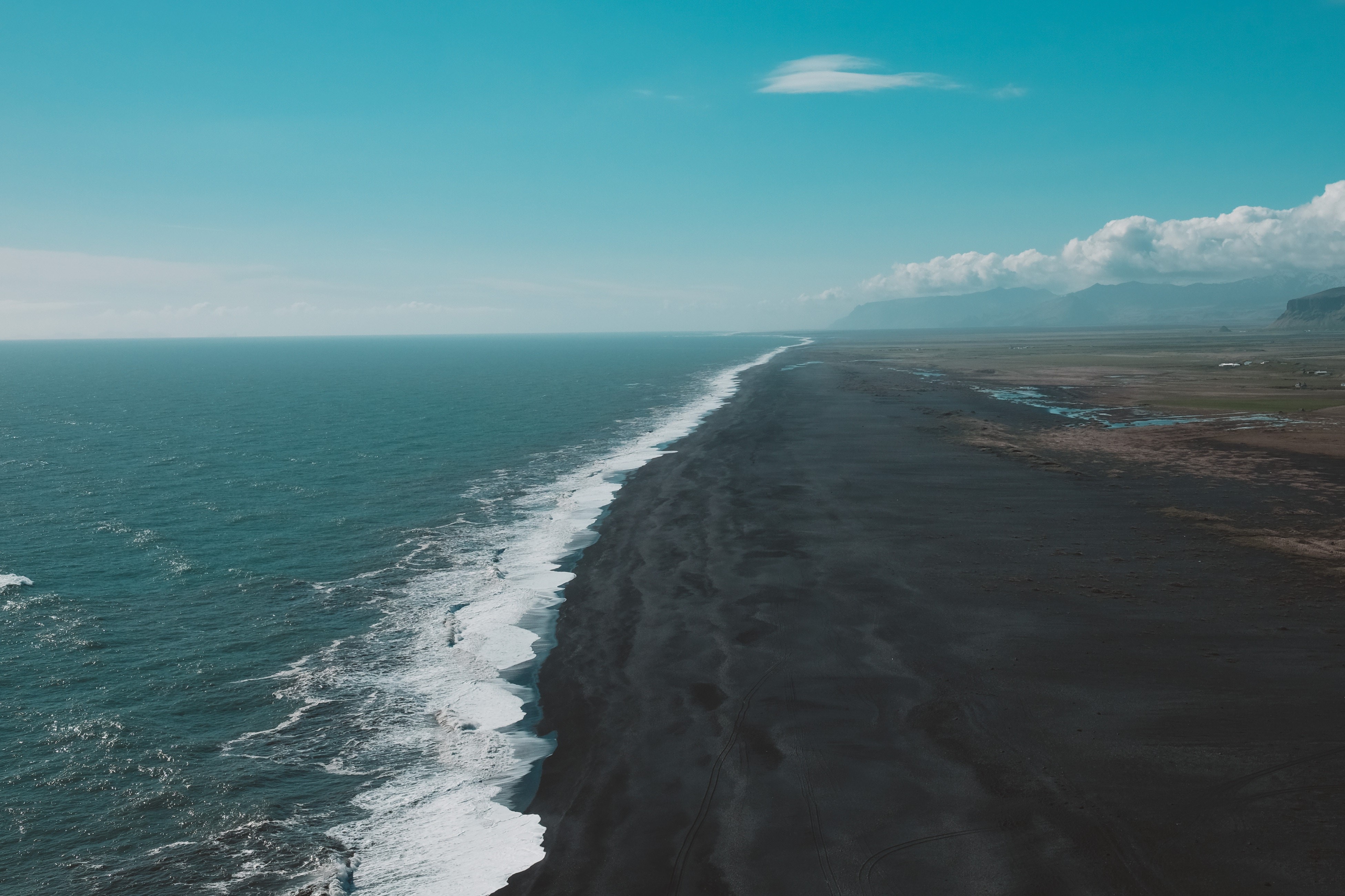 nature, water, beach, Iceland, black sand, HD Wallpaper