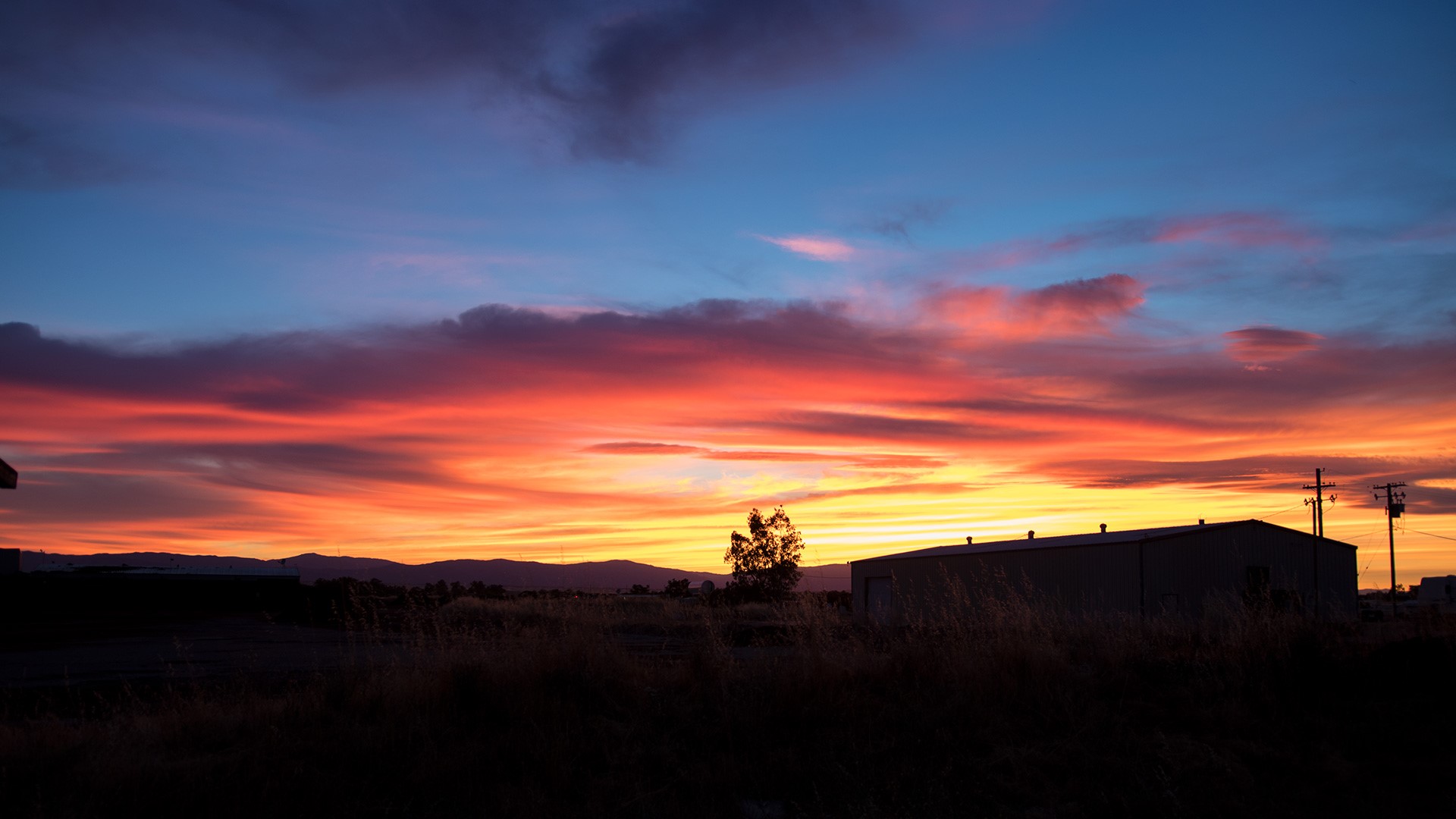 sunset, orange, sky, clouds, dark, sunlight, HD Wallpaper