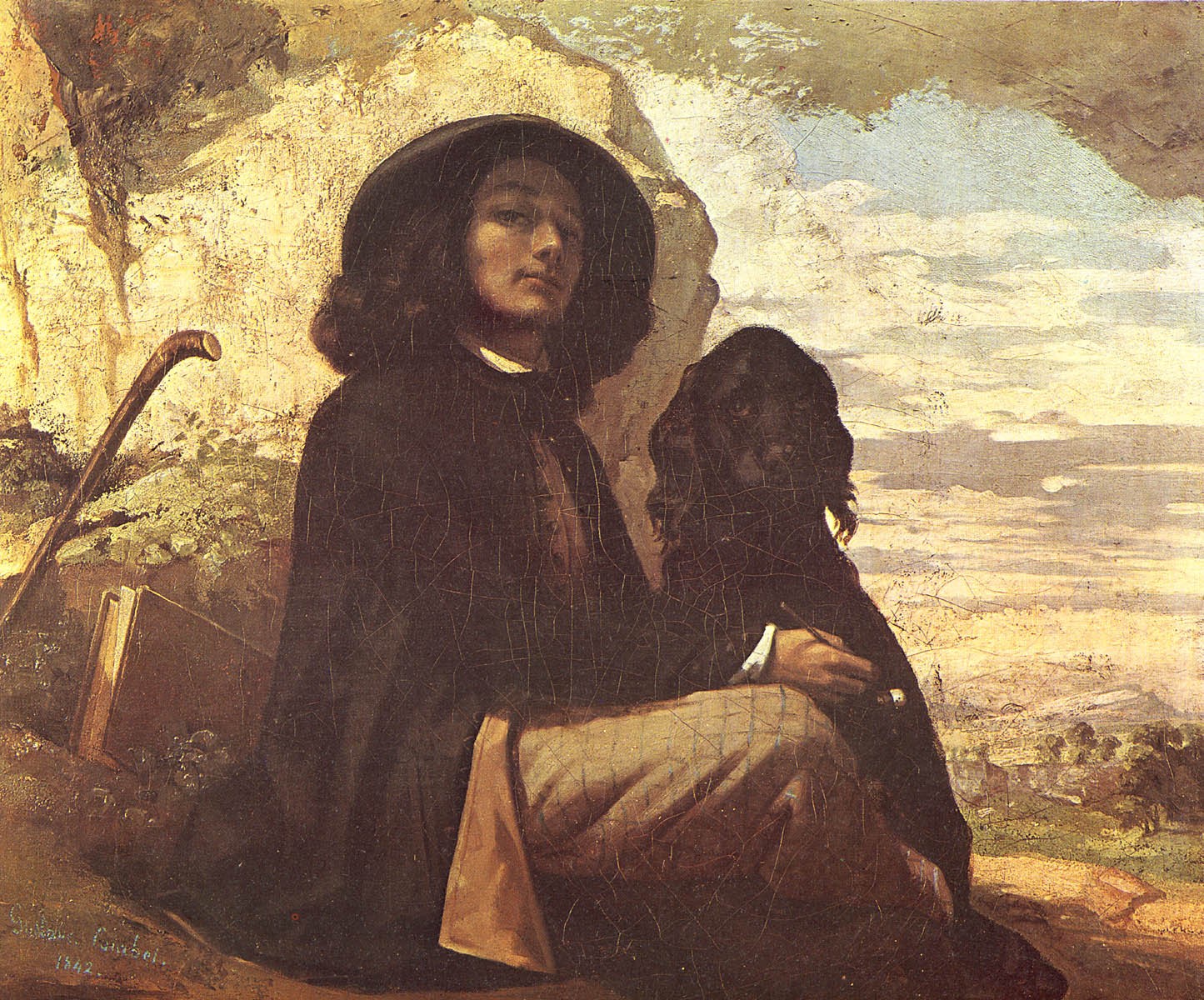 Gustave Courbet, classic art, oil painting, low-angle, HD Wallpaper