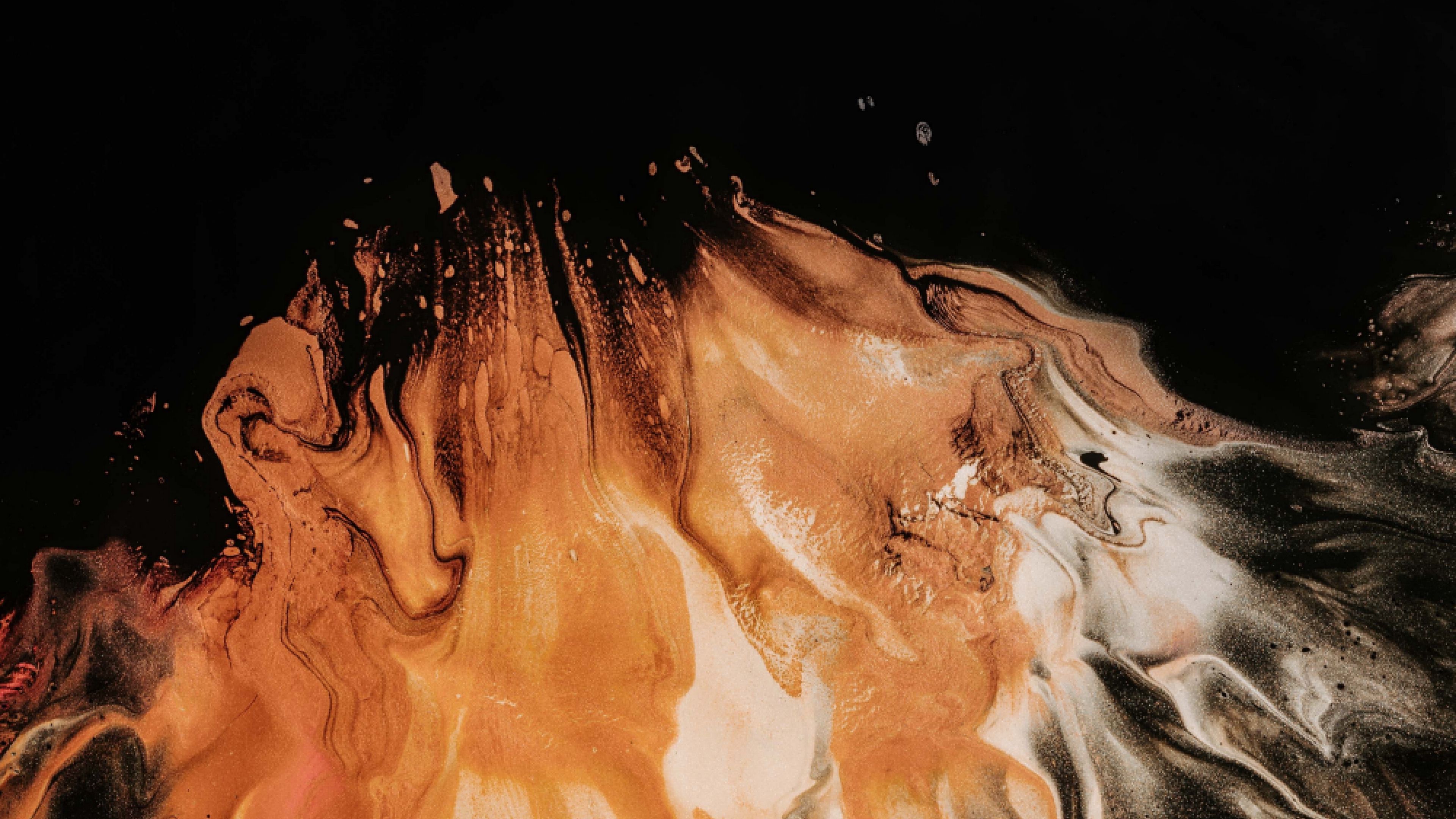 paint, liquid, stains, brown, dark, 4k, HD Wallpaper