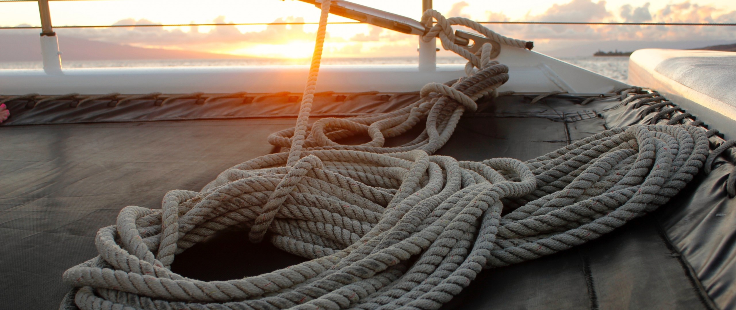 ropes, sailboats, sailing ship, catamaran, HD Wallpaper