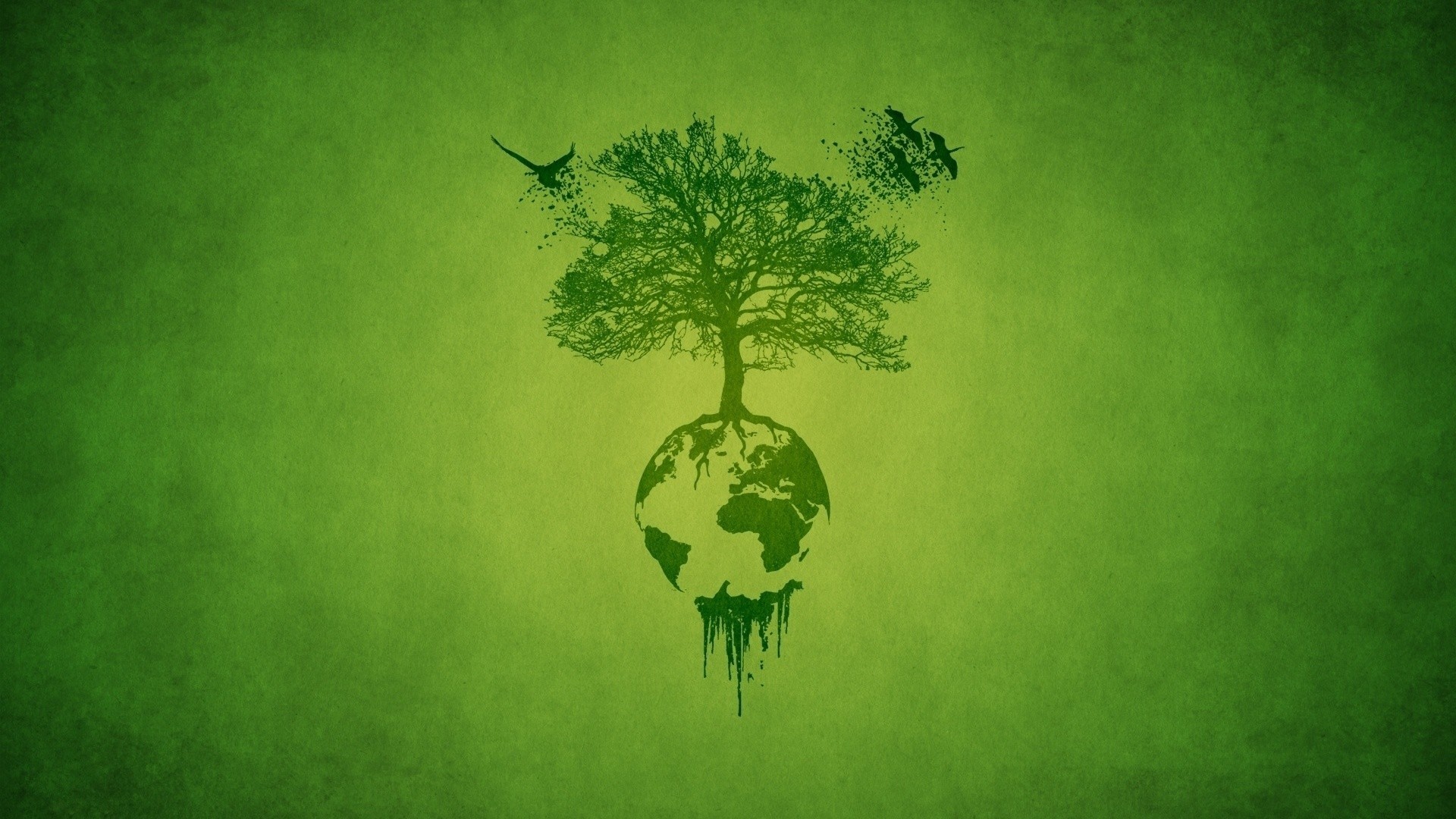 trees, nature, green, birds, planet, Africa, artwork, drawing, minimalism, plants, wood, branch, Europe, HD Wallpaper