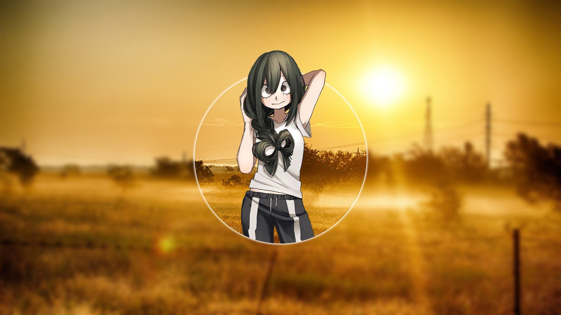 anime, anime girls, Boku no Hero Academia, Tsuyu Asui, picture-in-picture, HD Wallpaper