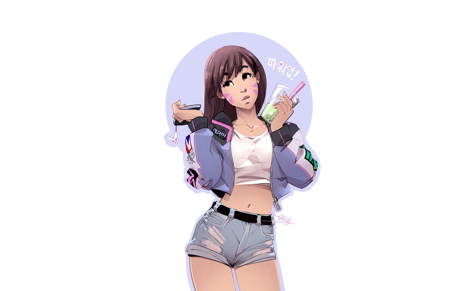 anime girls, anime, artwork, D.Va (Overwatch), HD Wallpaper