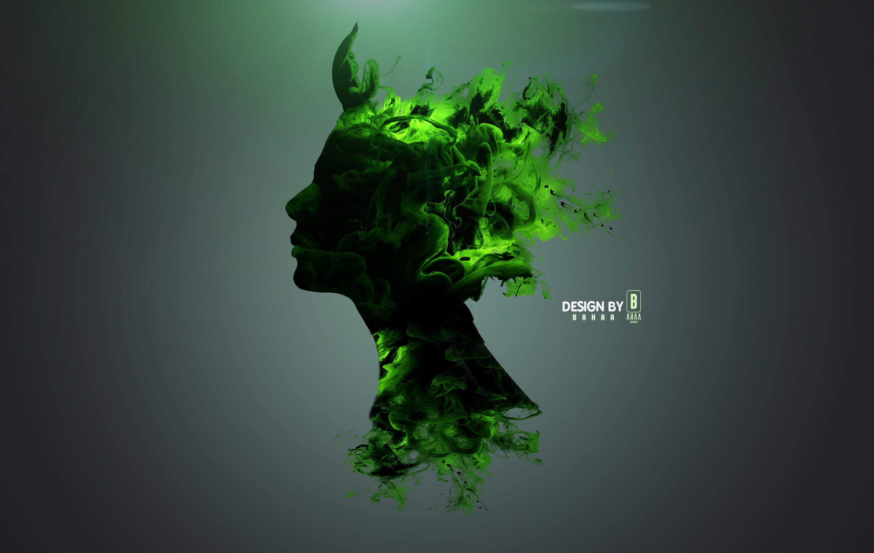 smoke, women, abstract, profile, HD Wallpaper