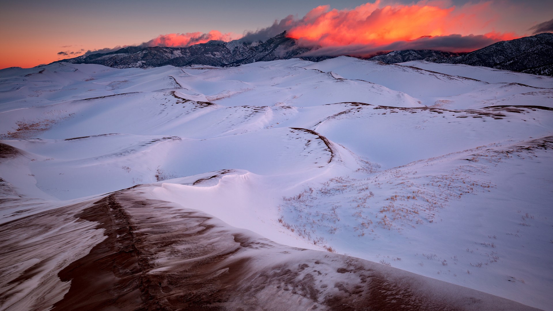 dunes, landscape, sunset, HD Wallpaper