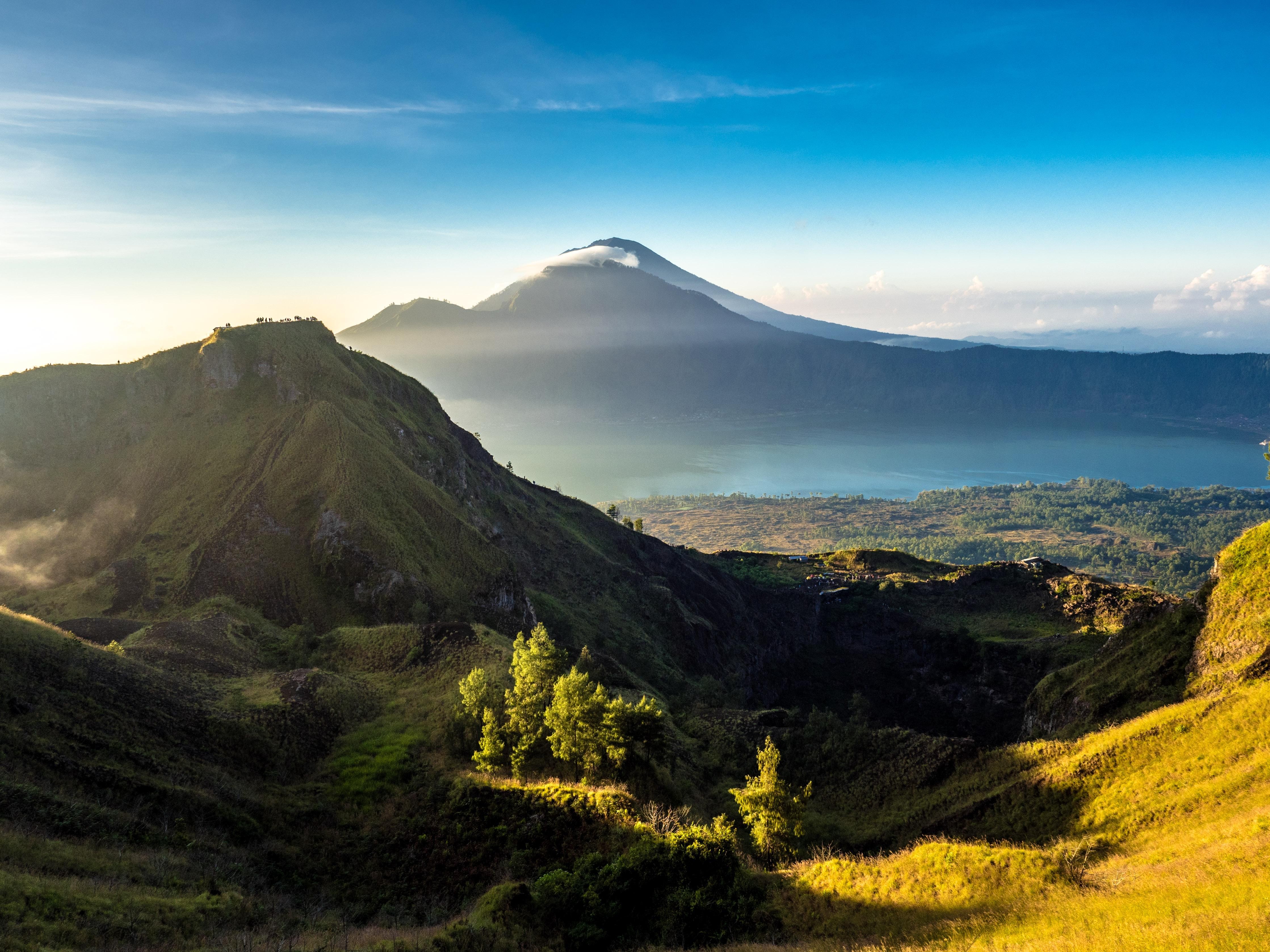 mountains, landscape, nature, blue, sky, HD Wallpaper