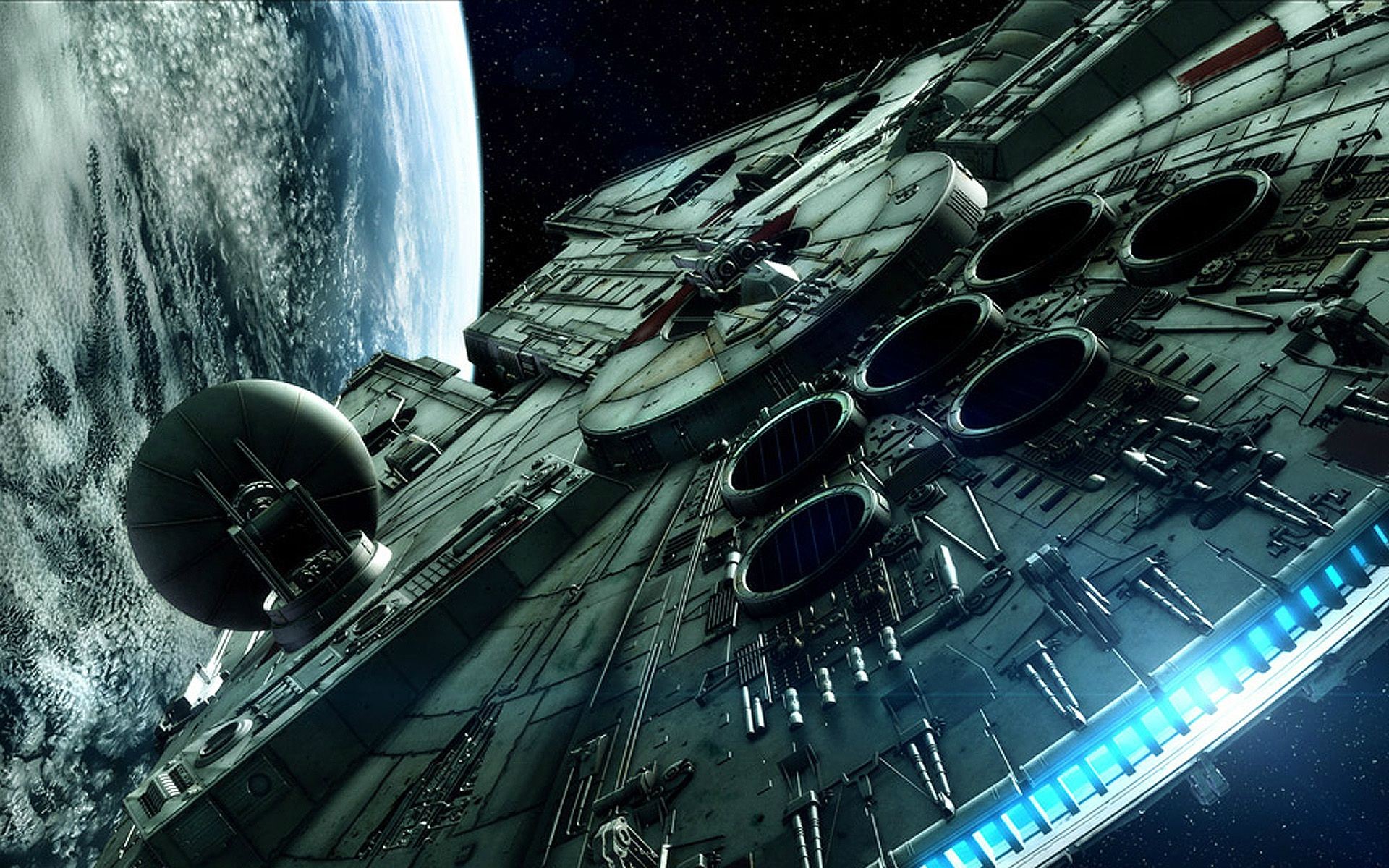 Star Wars, Millennium Falcon, spaceship, planet, space, vehicle, space art, movies, HD Wallpaper