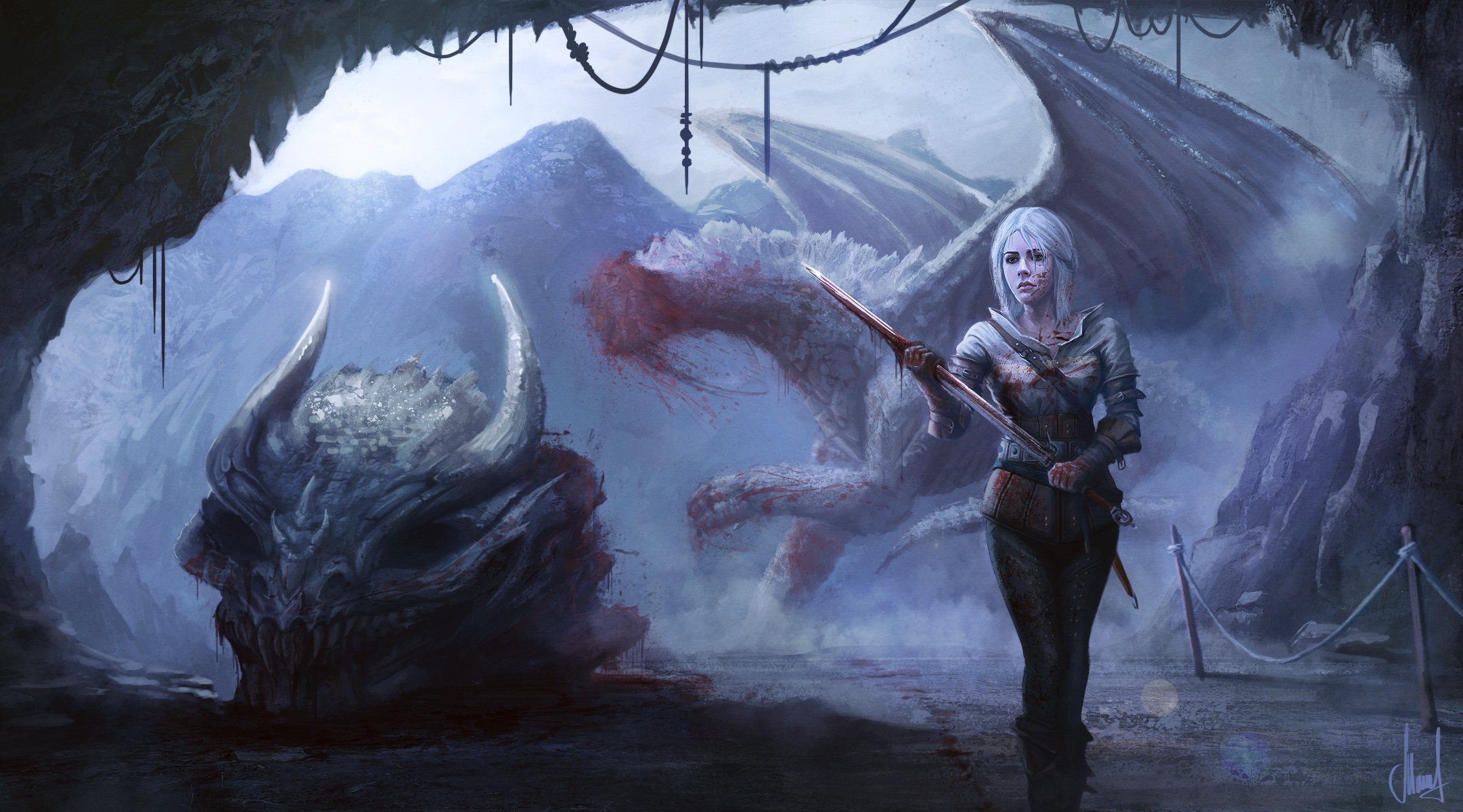 fantasy art, fantasy girl, The Witcher 3: Wild Hunt, The Witcher, HD Wallpaper