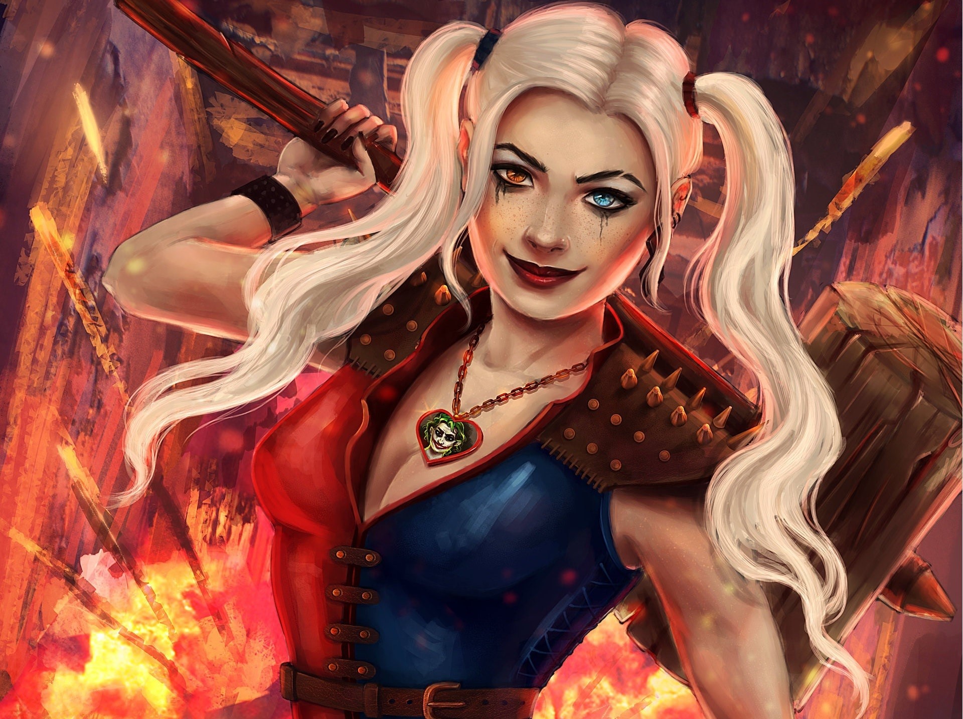 Harley Quinn, artwork, Batman, anime girls, HD Wallpaper