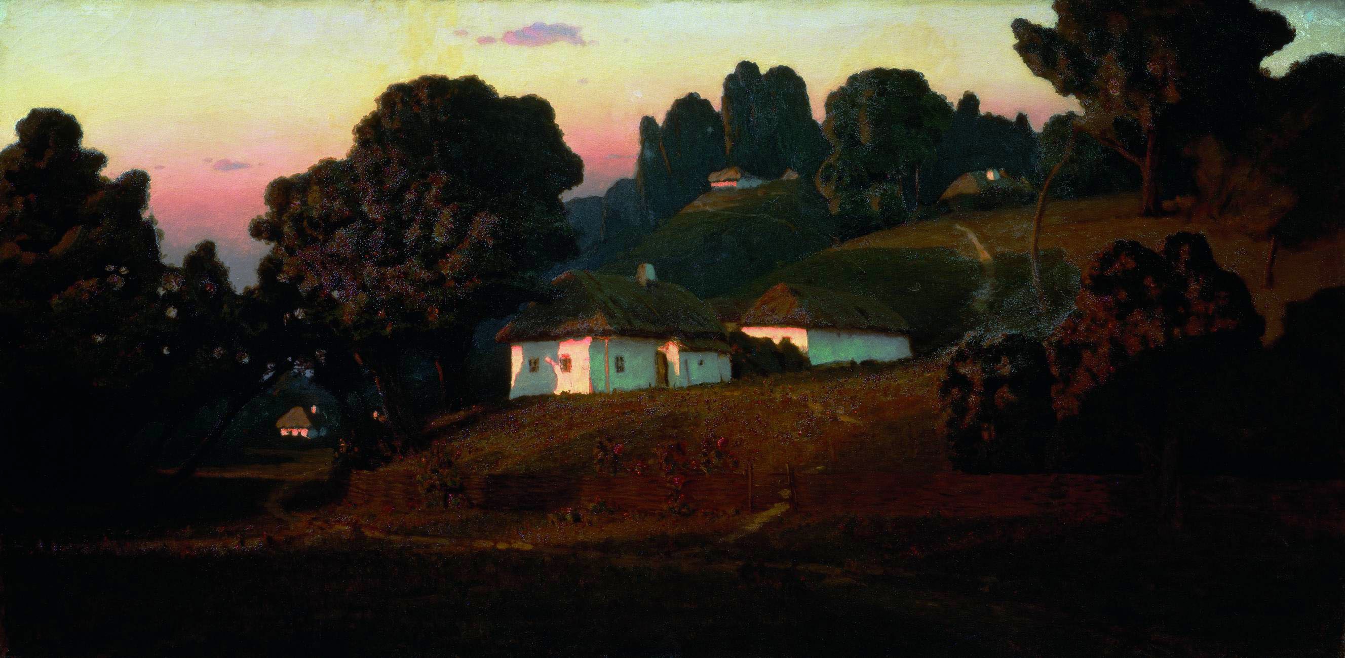 classic art, classical art, Arkhip Kuindzhi, villages, Ukraine, artwork, evening, HD Wallpaper