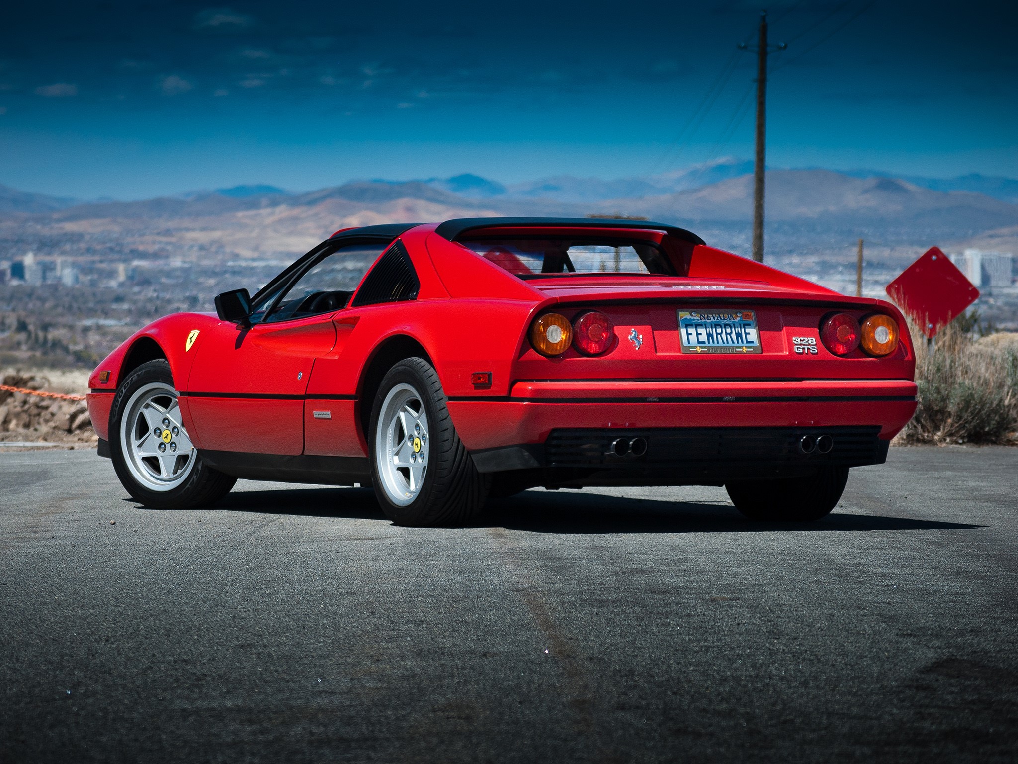 Ferrari, red, car, road, HD Wallpaper