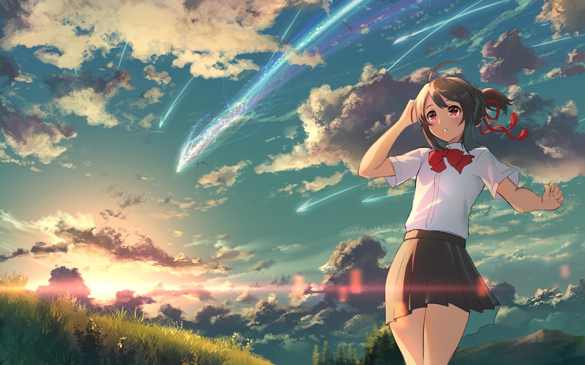 Kimi no Na Wa, anime girls, skirt, HD Wallpaper