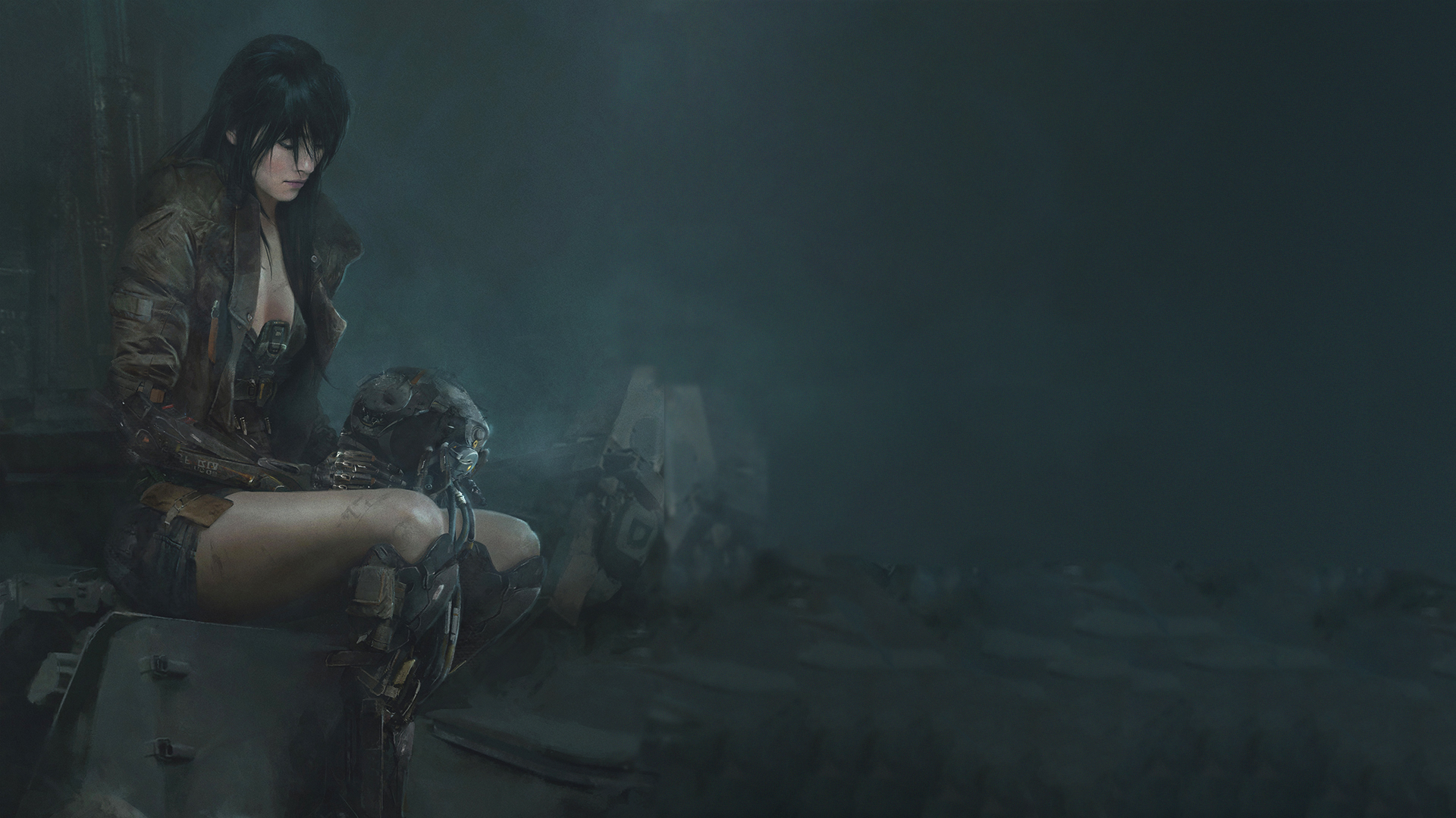 artwork, women, robot, cyberpunk, HD Wallpaper