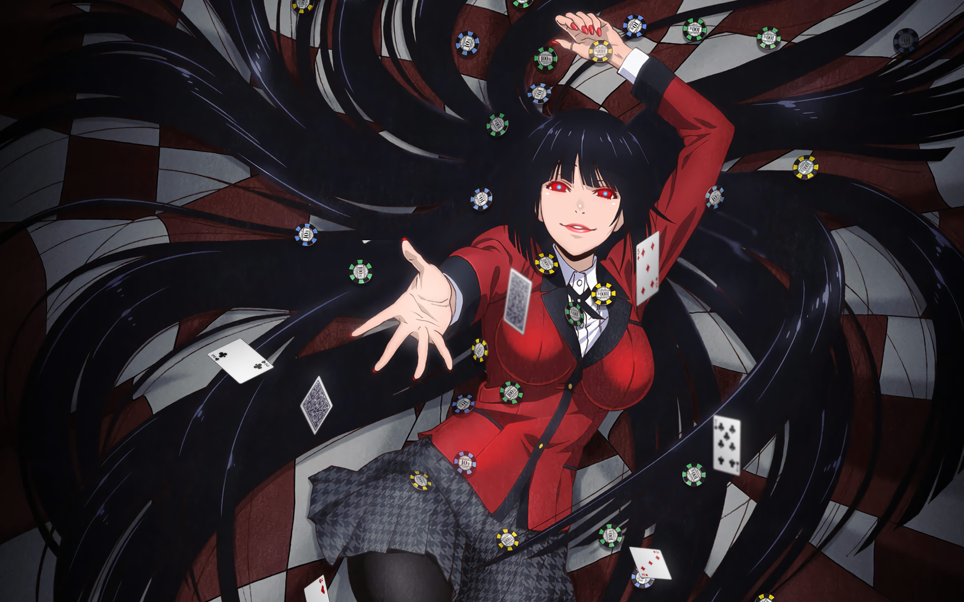 Kakegurui, Jabami Yumeko, anime girls, HD Wallpaper